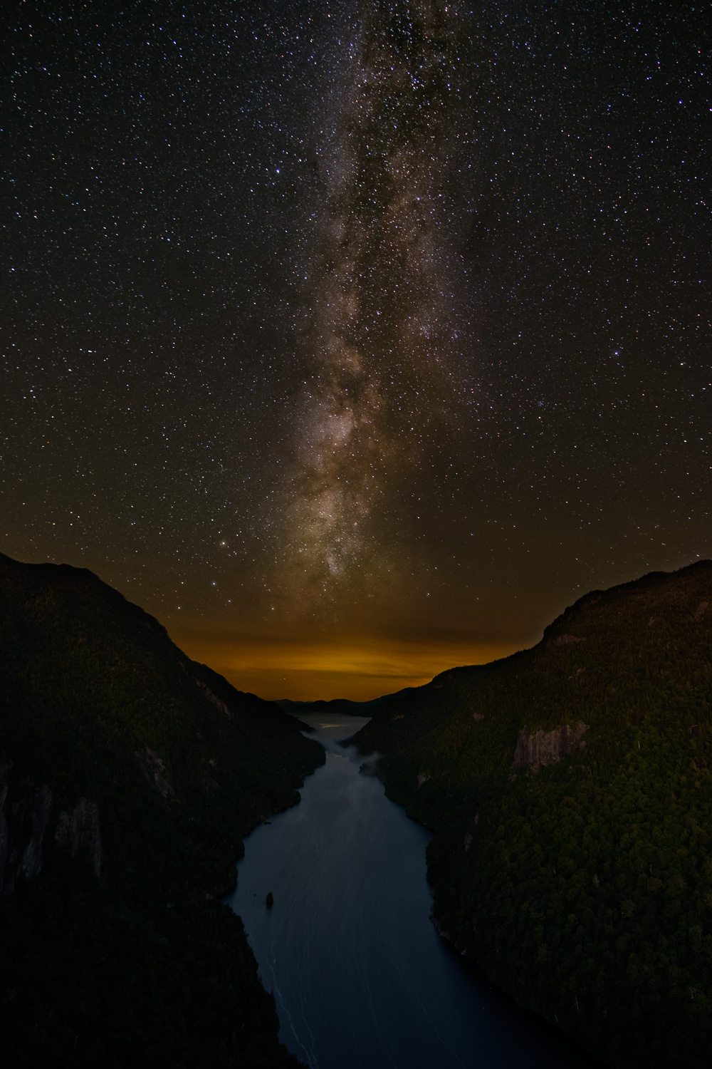  The Milky Way over Lower Ausable Lake from Indian Head 