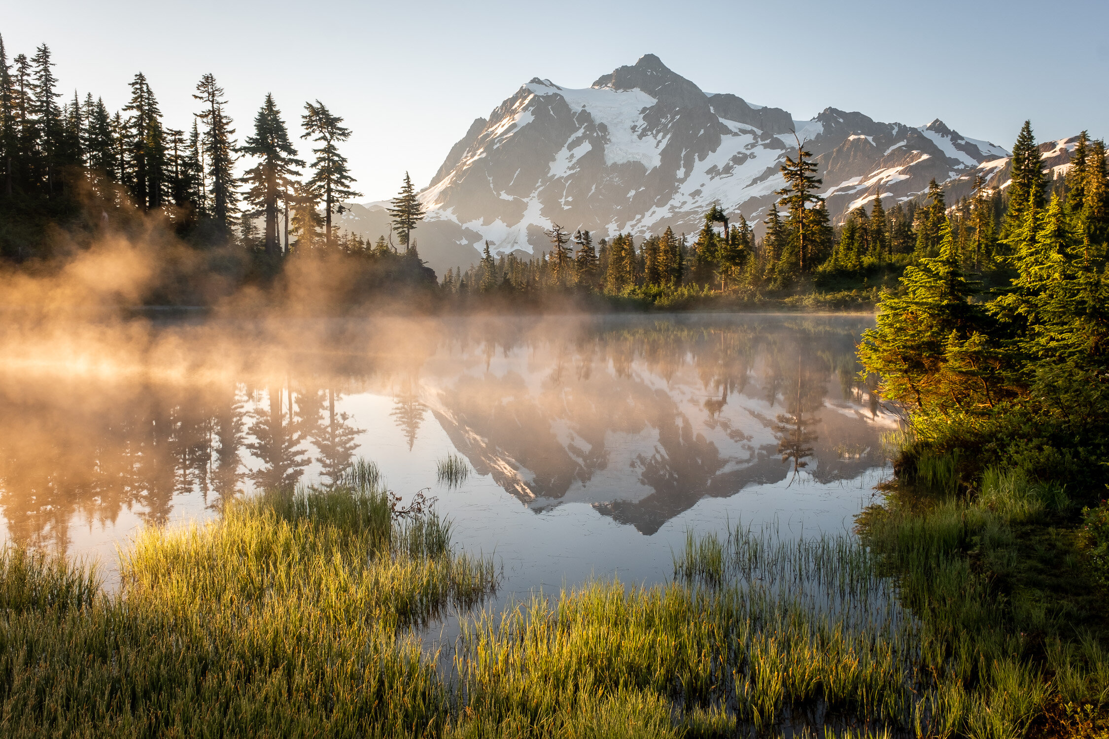  Sunrise light on Mount Shuksan from Picture Lake 