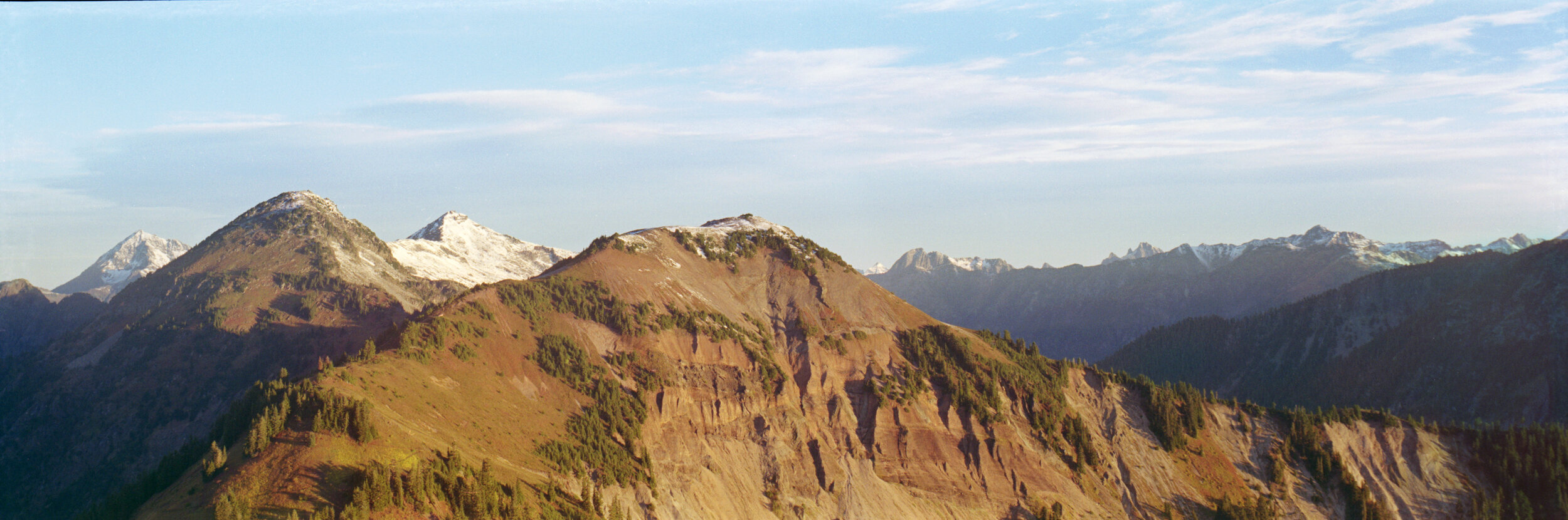  Granite Mountain and Hannegan Peak at sunrise. Kodak Gold 200. 