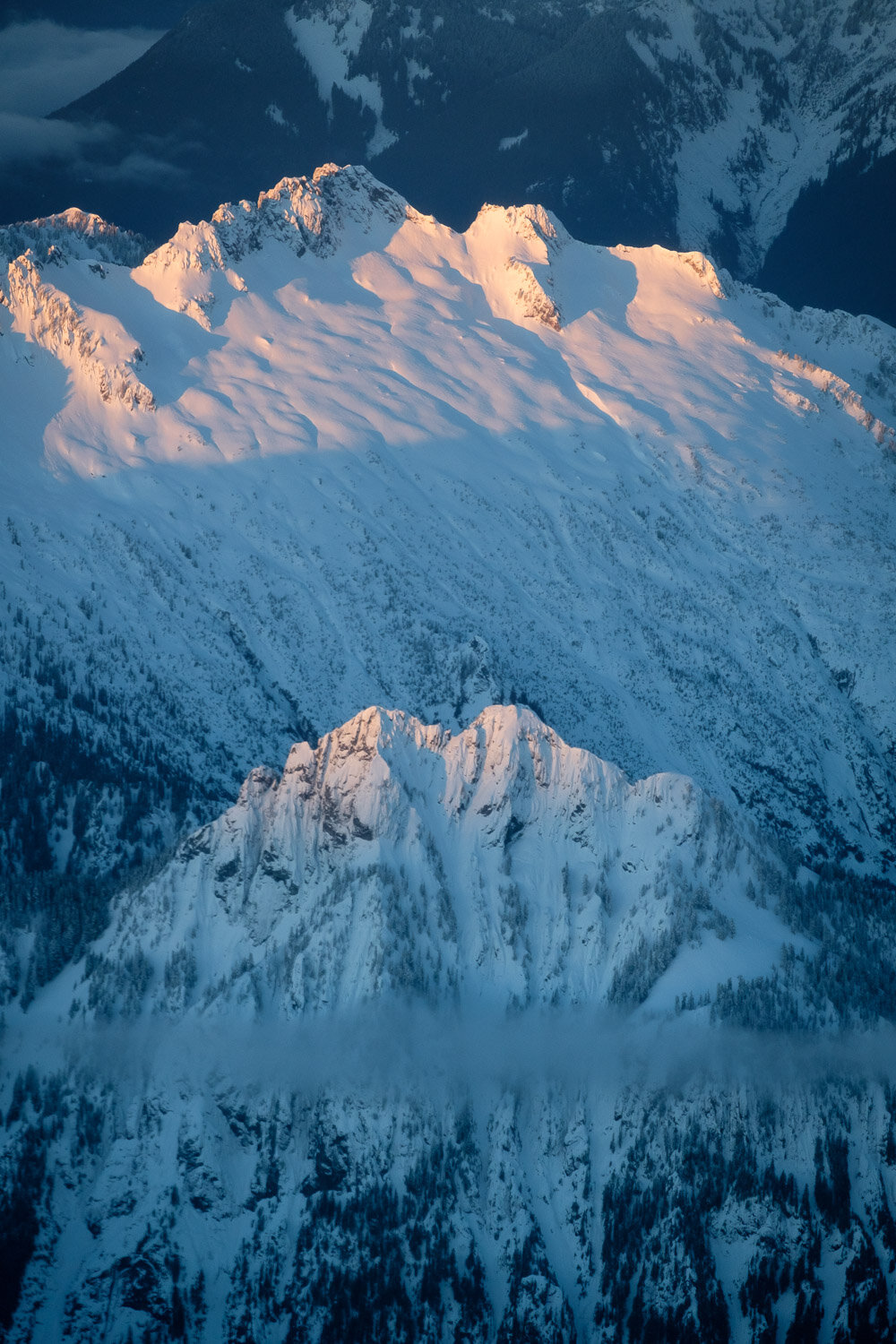  Bear Mountain (lower) Spire Mountain (top), just west of Jack Pass. 