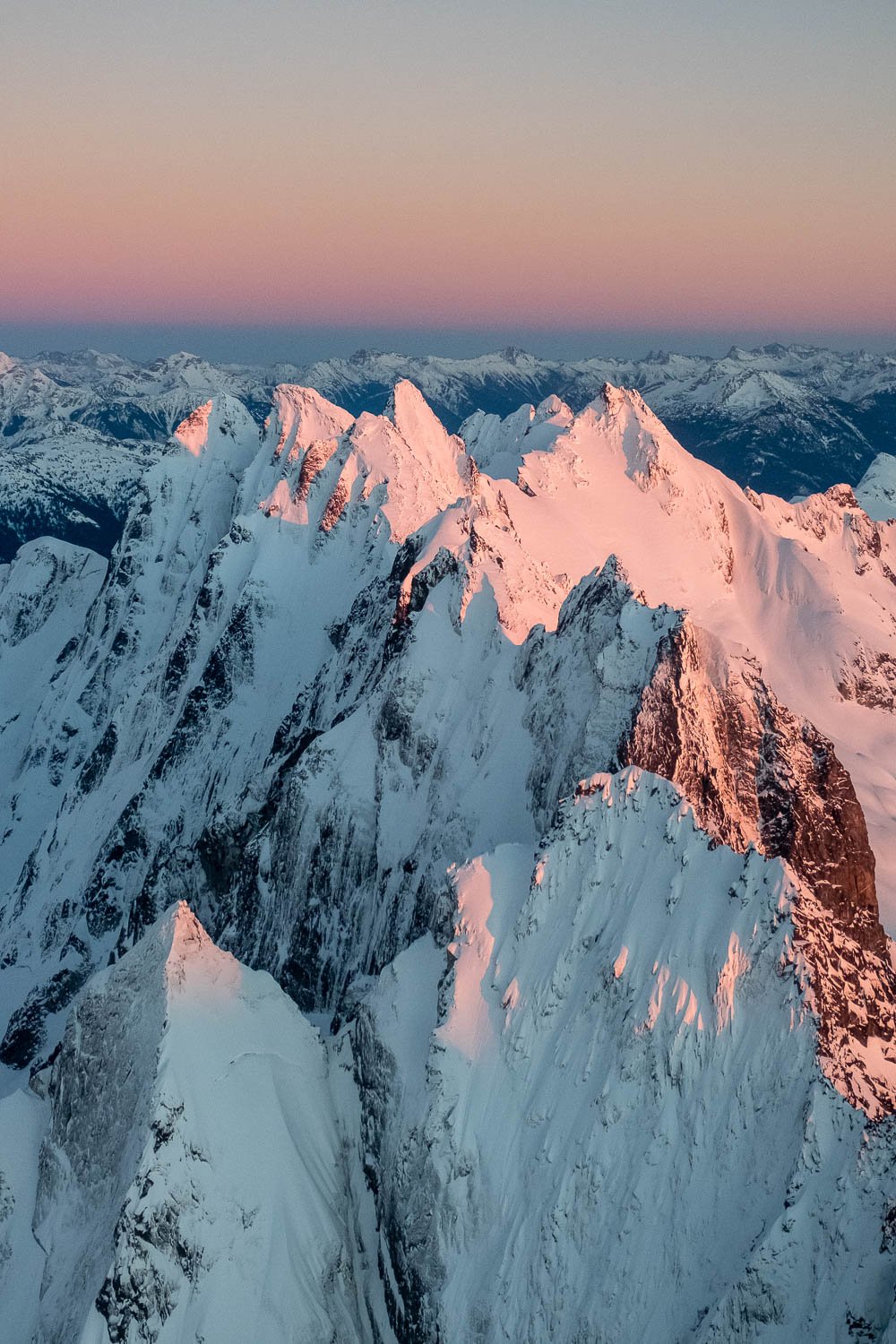  Southern Pickets from the Northwest. Frenzel Spits at lower left, with Ottohorn and other peaks inline. 