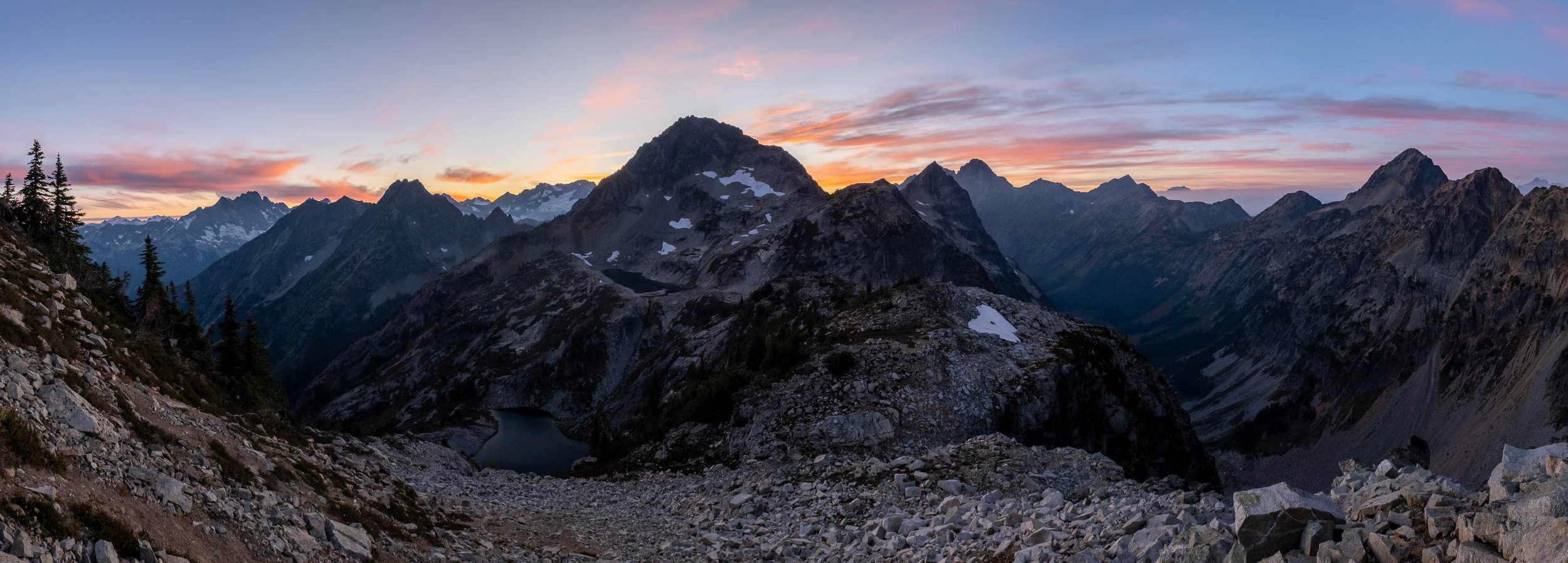  Silent Lakes at dusk during a splendid solo trip in late September. North Cascades NP. 