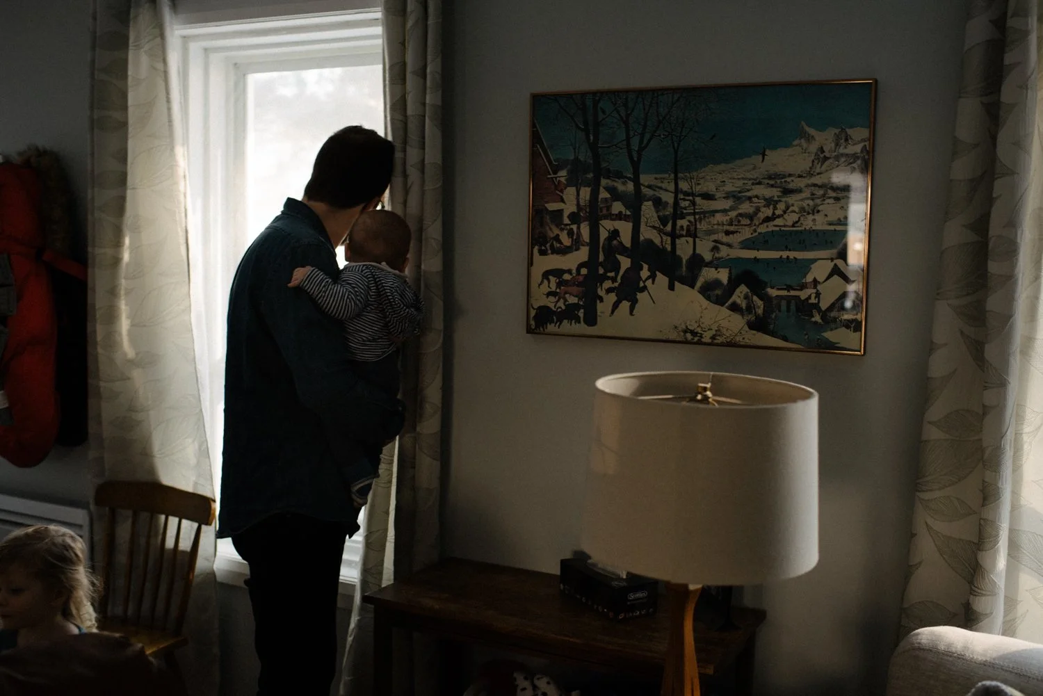 Le début d'un jour de janvier à Québec / Séance tout inclus famille avec bébé /Photographe de famille