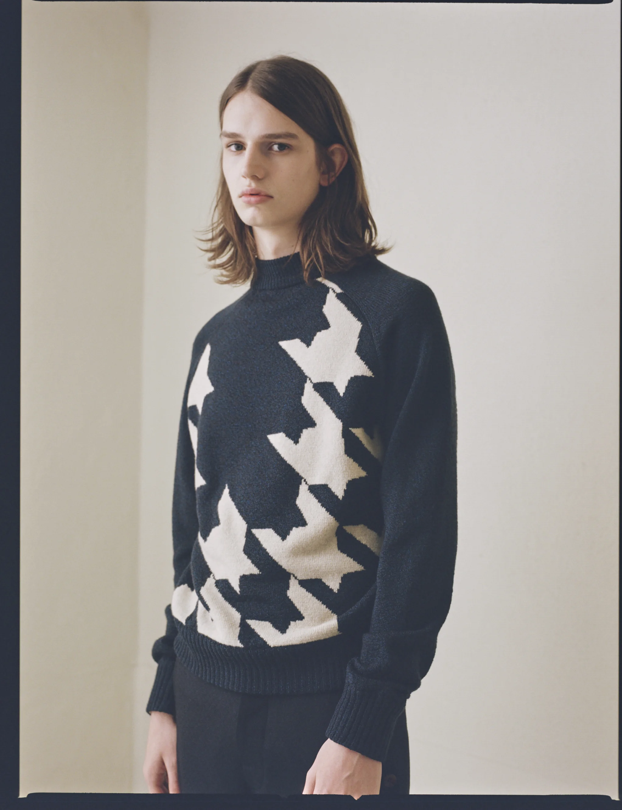 Houndstooth Double Layered Sweater