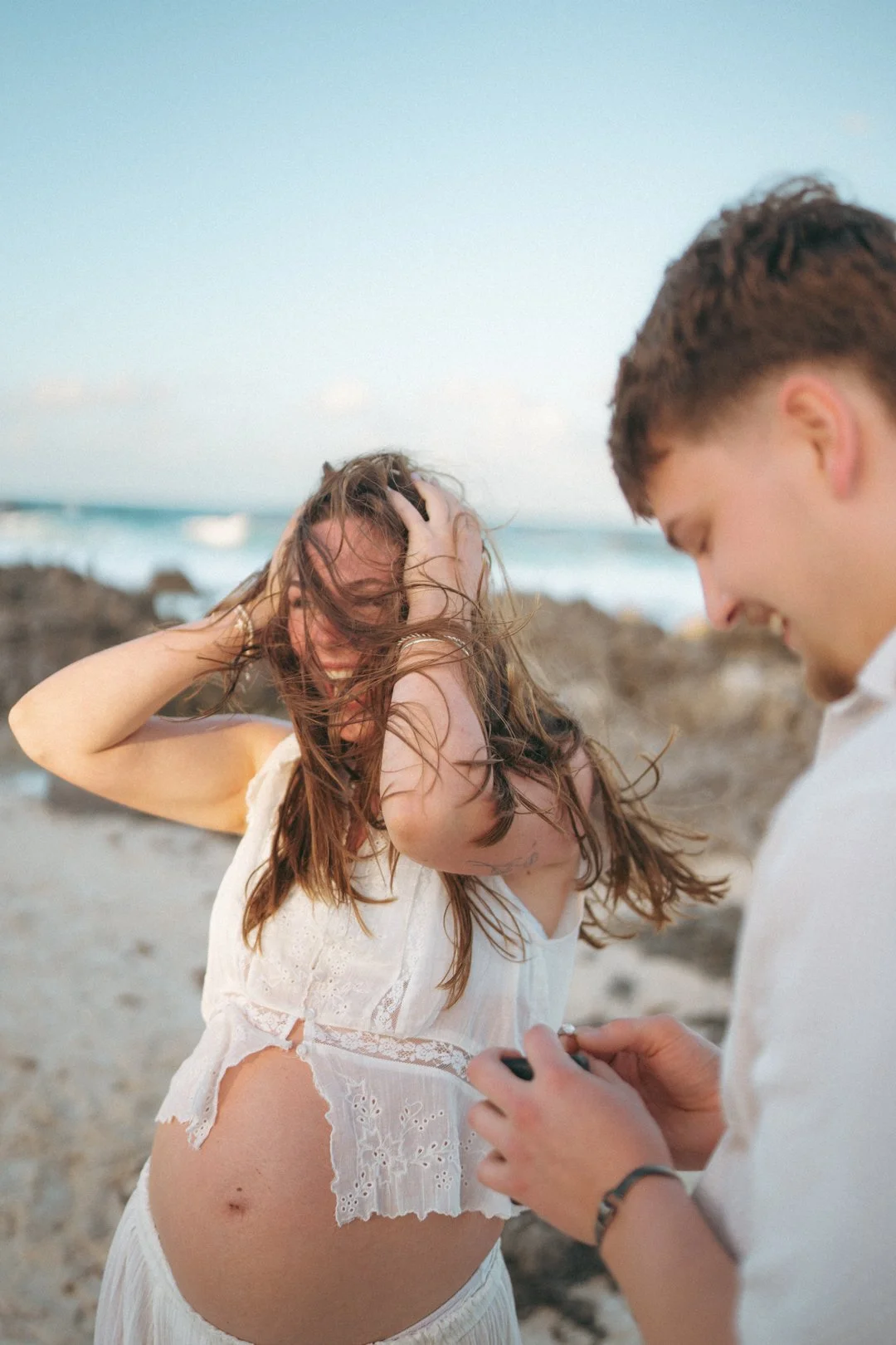 Isla Mujeres Surprise Proposal During Maternity Session | Destination Photography Story