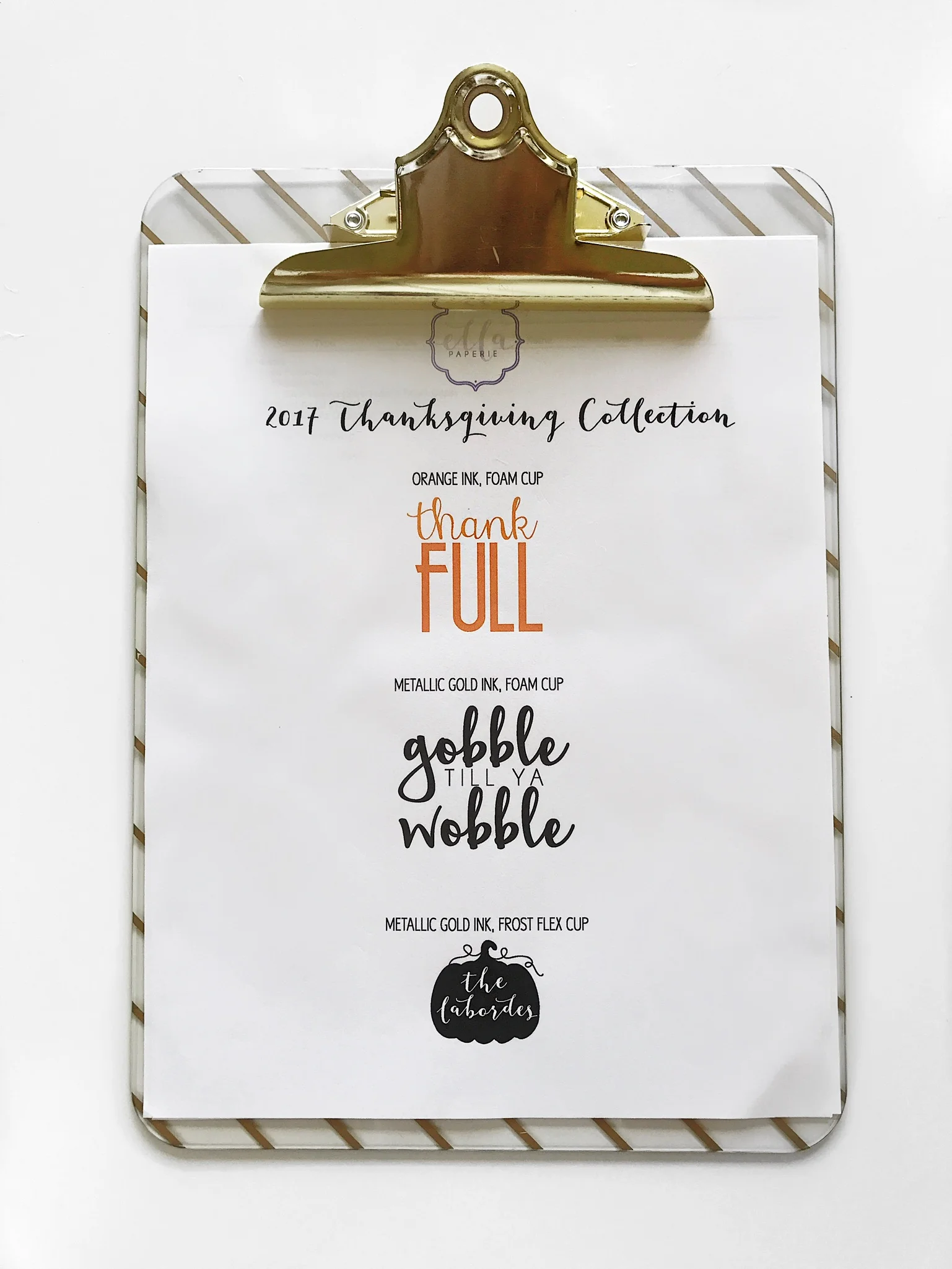 Thanksgiving Collection Cups