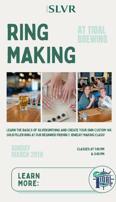 Sip &amp; Stacker Ring Making Class with Studio SLVR Tampa