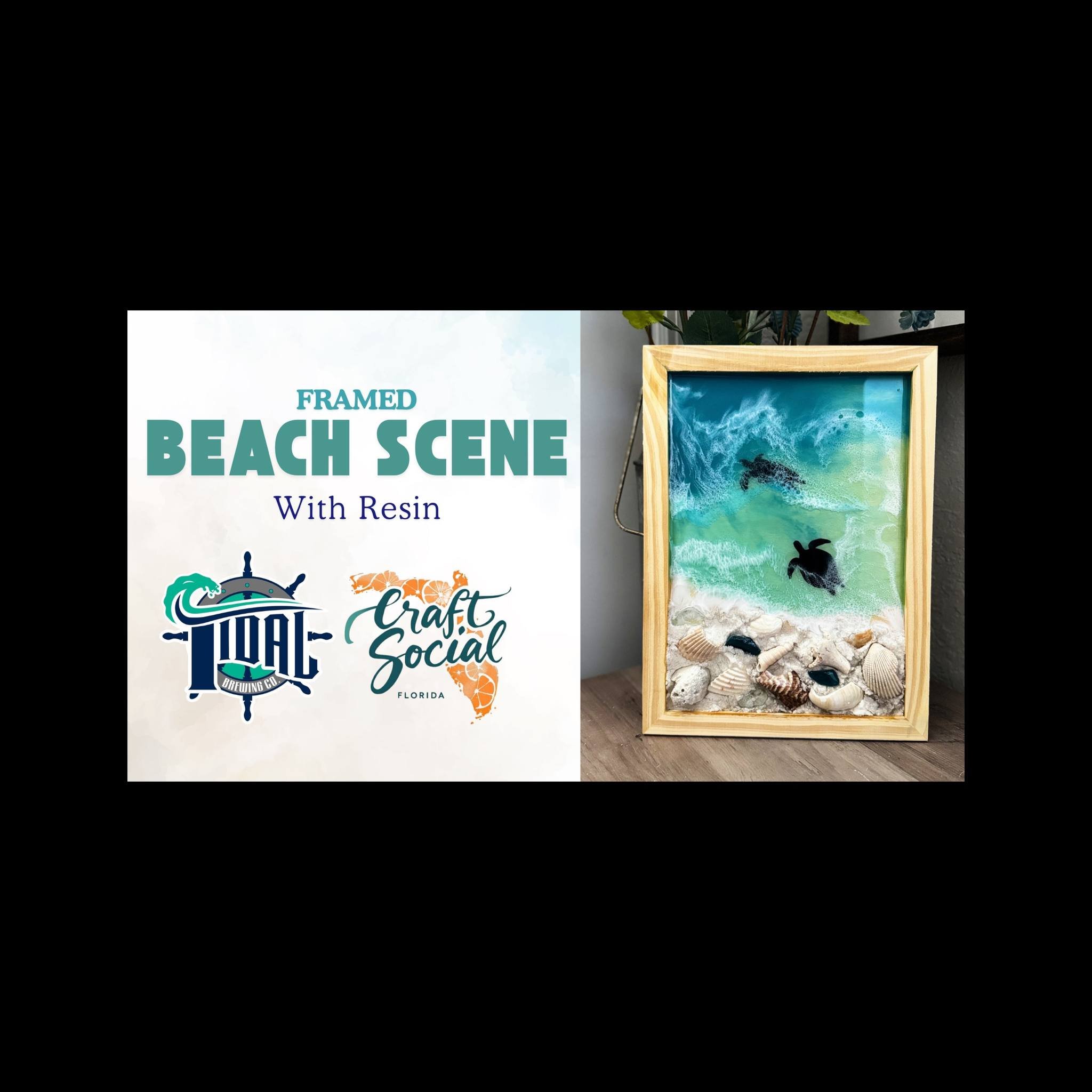 Resin Beach Scene Framed Signs with Craft Social Workshop