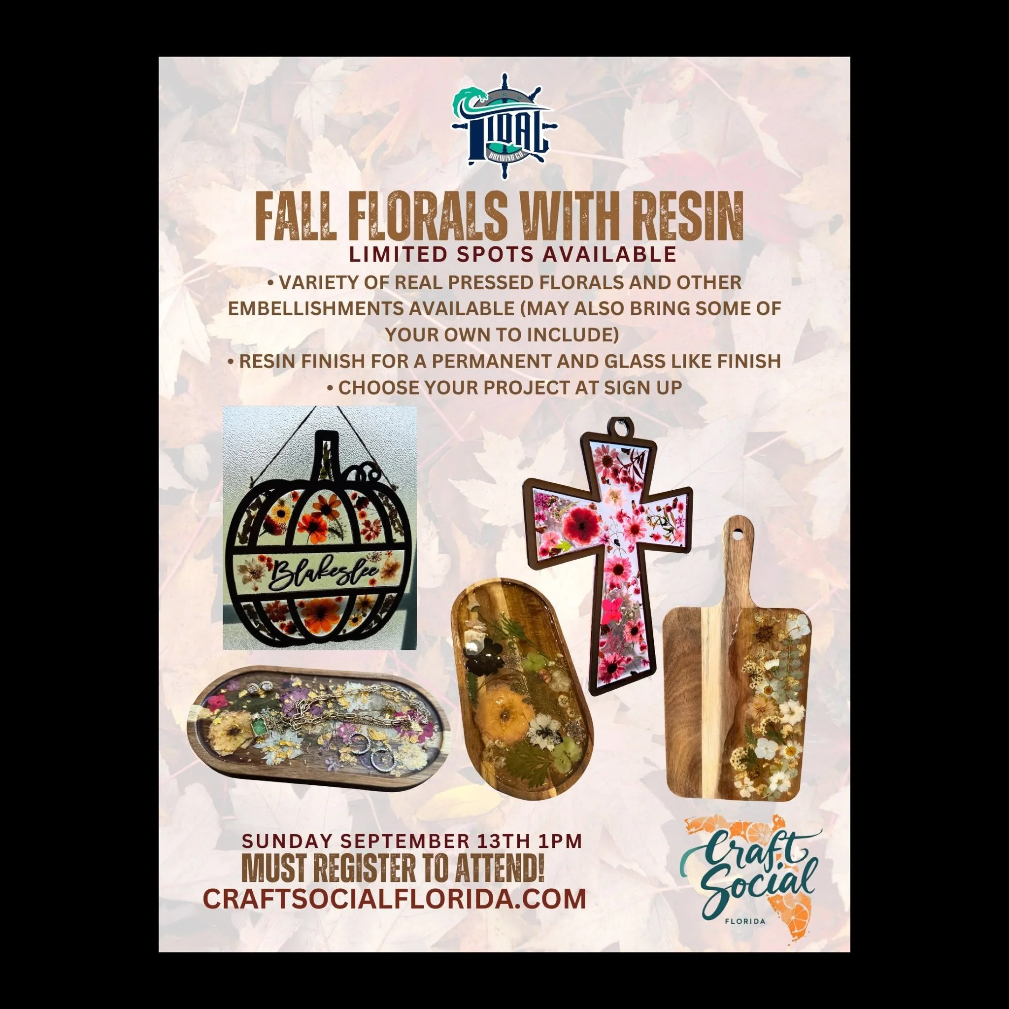 DIY Fall Florals and Resin with Craft Social
