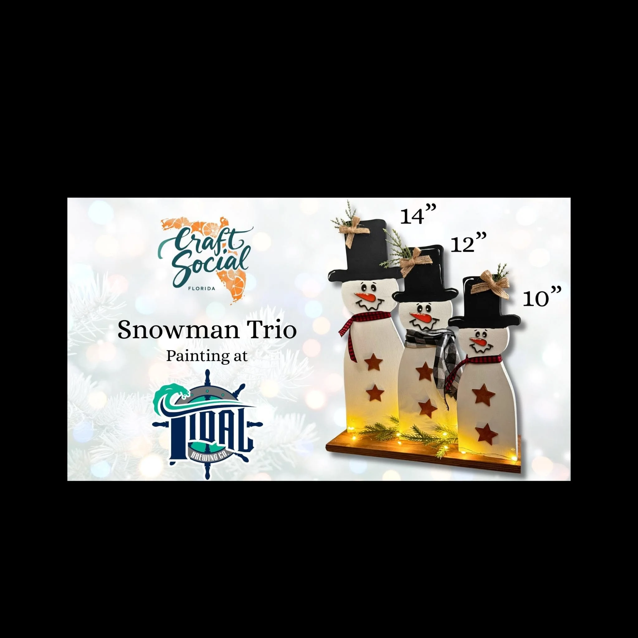 Snowman Trio Painting with Craft Social Florida