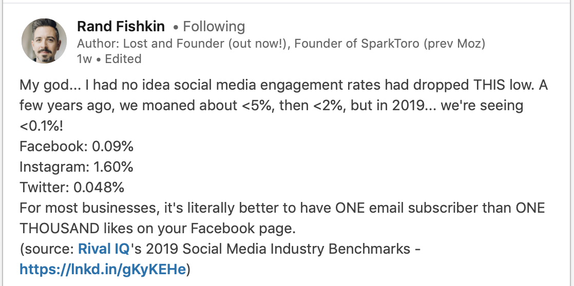 https://www.rivaliq.com/blog/2019-social-media-benchmark-report/