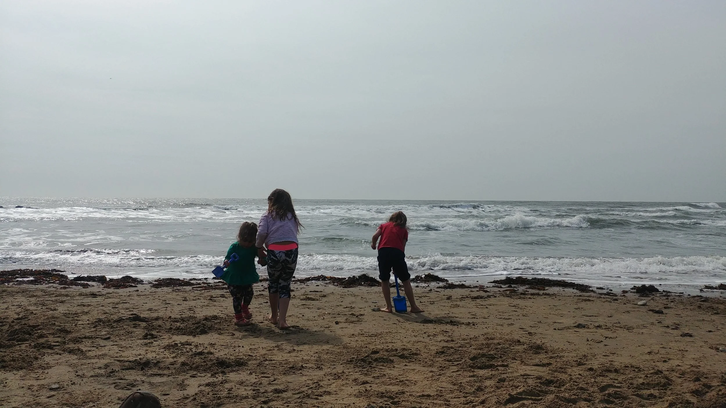 My girls on the beach at Steephill. 