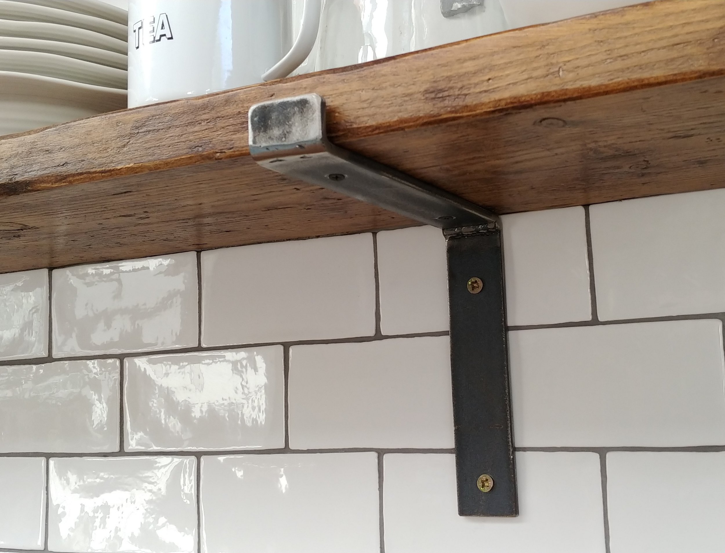 Reclaimed Old Rustic Wood Scaffold Timber Board Shelves Industrial Shelf 