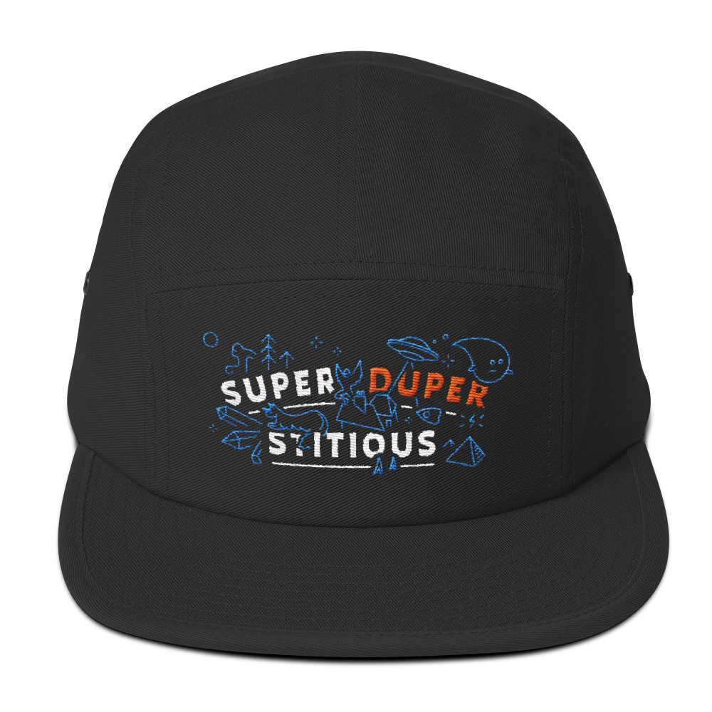 Superduperstitious 5-Panel Hat Black