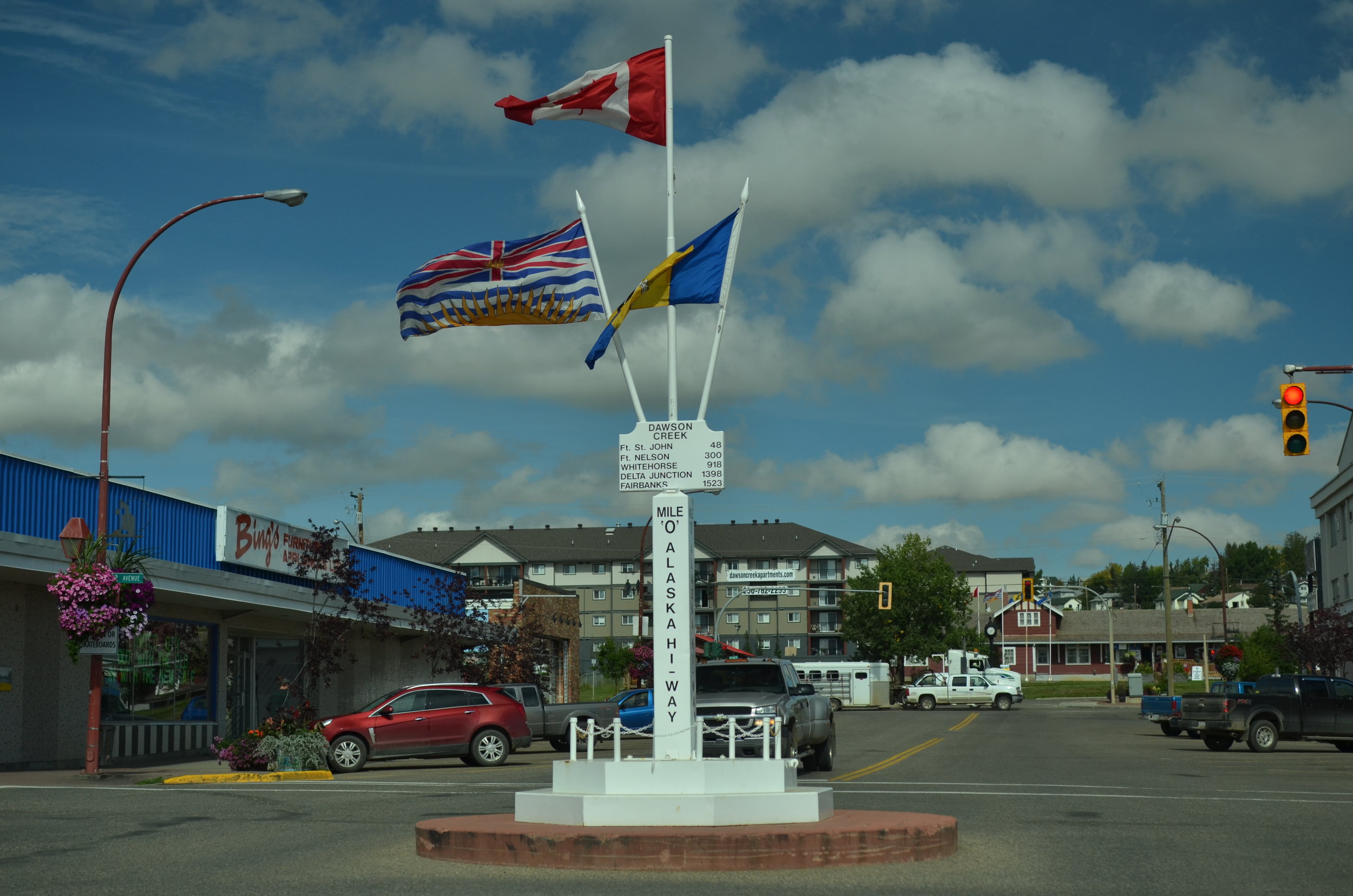Start of the ALCAN (Alaska-Canada) Highway, Dawson Creek, Canada