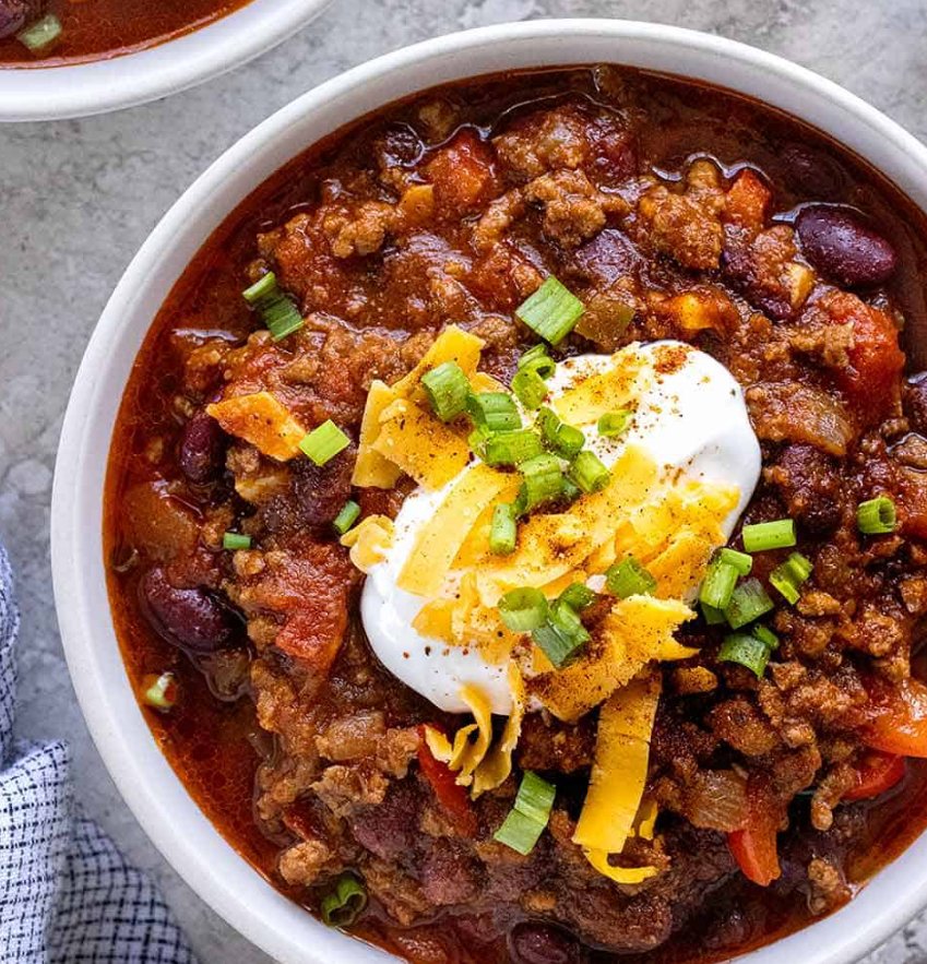 Sunday's Special is Beef Chili with all the toppings.