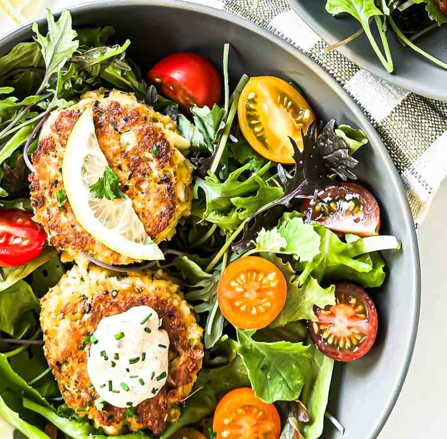 Sunday's Special is a Crab Cake Salad with Remoulade.