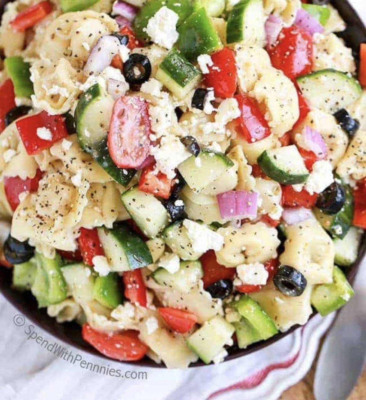 Sunday's Mother's Day Special is a Mediterranean Tortellini Salad with Grilled Chicken.