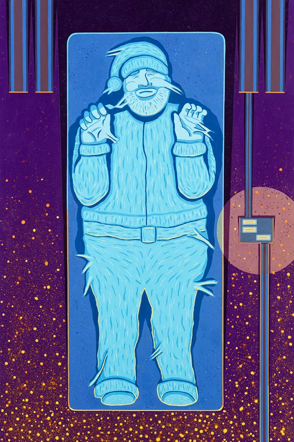 santa in carbonite painting