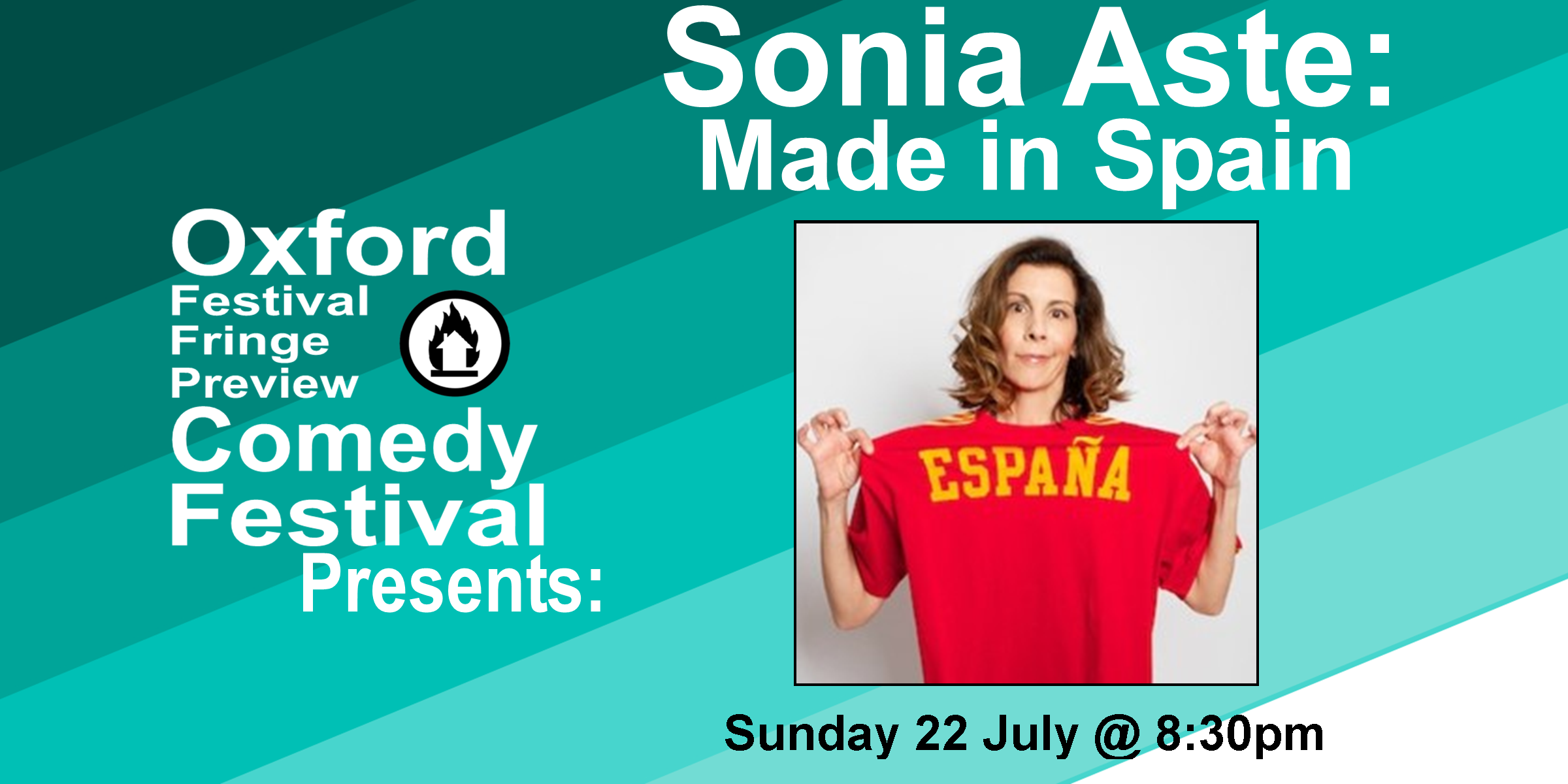 Sonia Aste is a Spaniard living in the UK who insists it’s not all fiesta and siesta! We get miserable too! But nobody’s listening. Using fans, football, folklore and family, this is an uplifting, hilarious show about British/Spanish connections. Yes it’s about cultural differences, but more importantly, it’s about how we’re all connected through life, love and laughter. Brexit or no Brexit. If you’ve been to Spain (or have yet to go) don’t miss this "sunny" and very funny journey. Foot stomping laughter! Olé! Winner: TMI Contest Divisional 2017. As heard on BBC Radio and Soho Radio. Doors at 8pm/Show at 8:30 60 minutes Get Your Tickets Here!