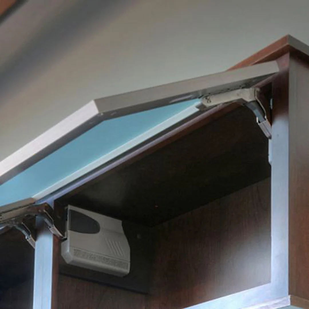Glass-Front Tilt-Up Upper Cabinet