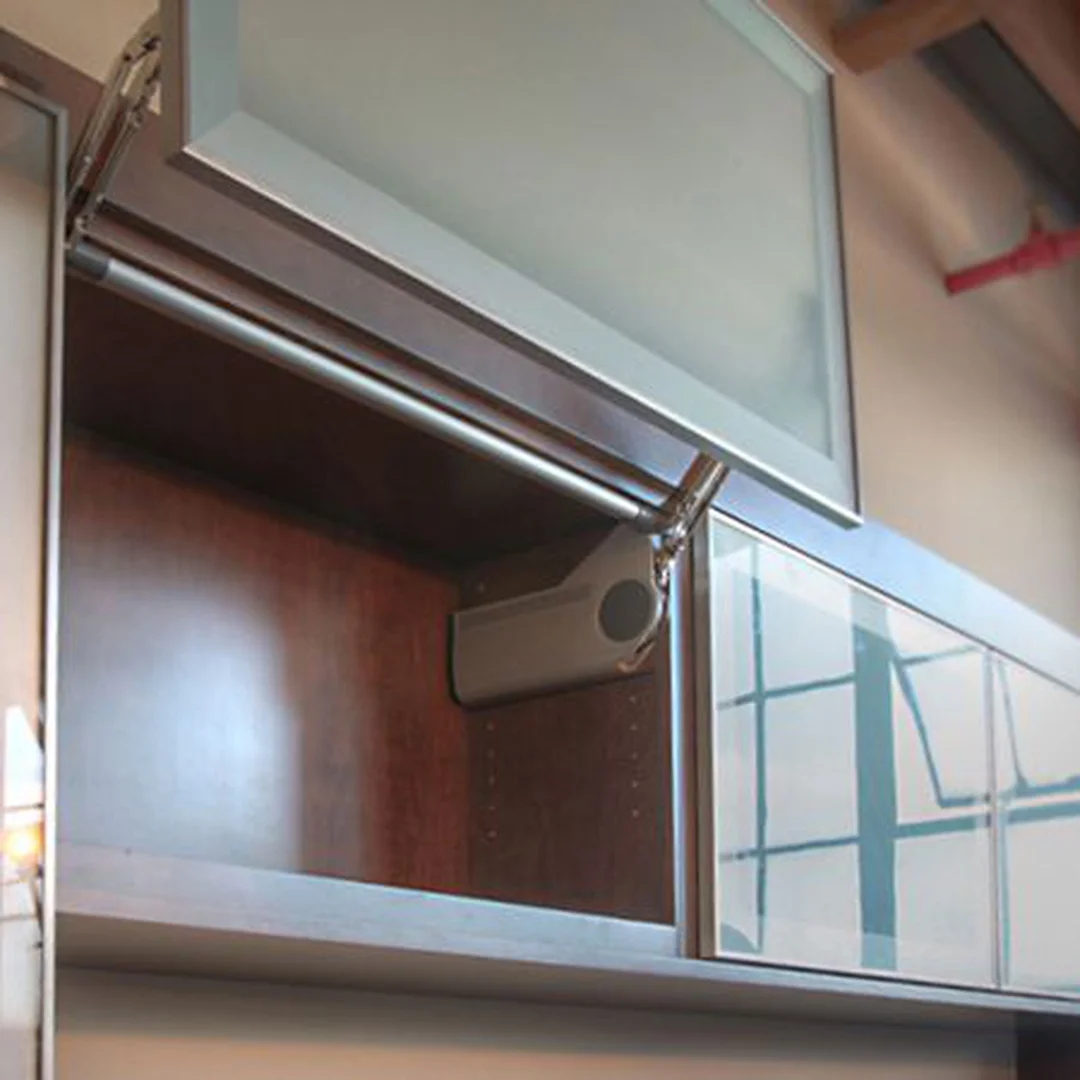 Glass-Front Slide-Up Upper Cabinet