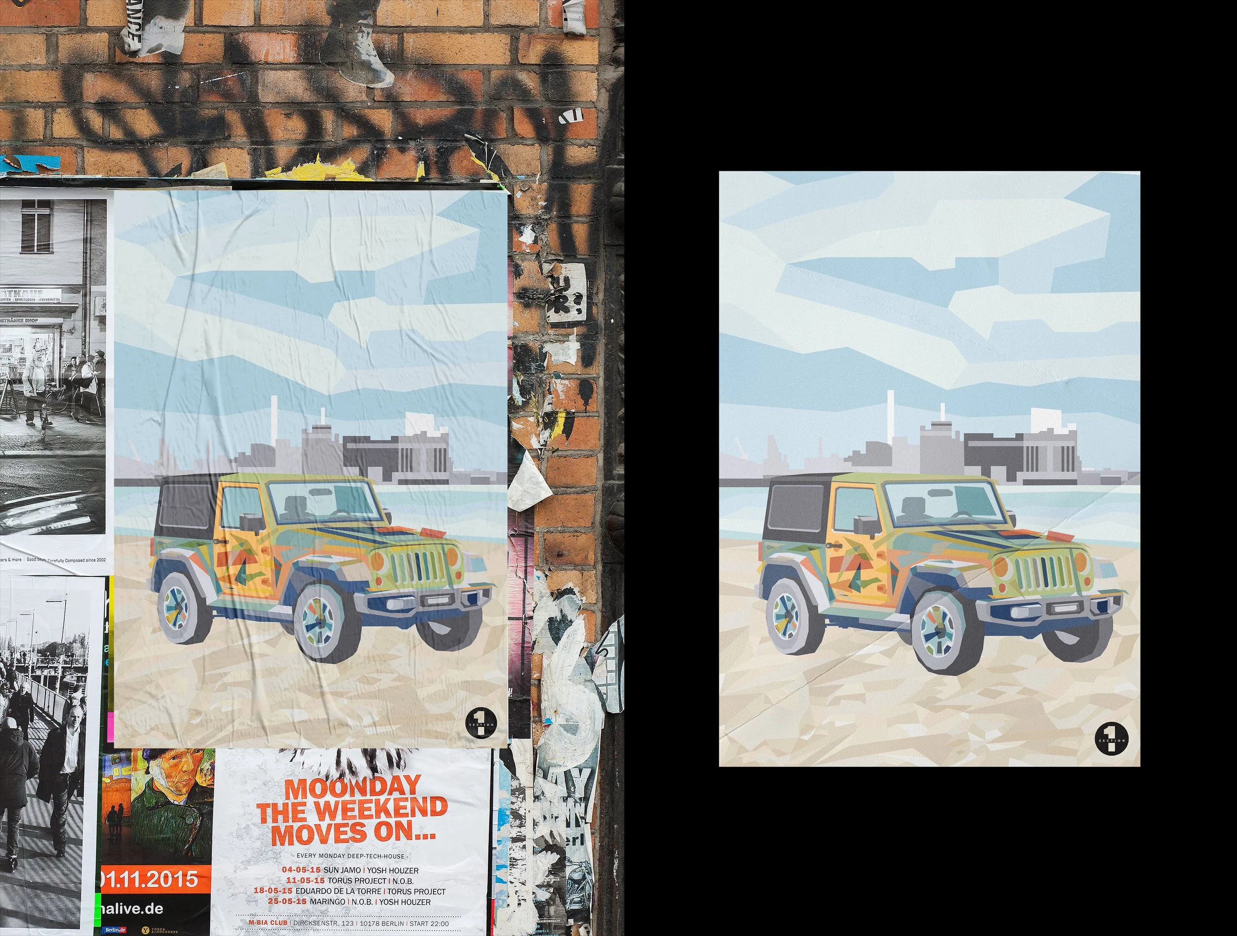  Designed to promote Sandlot’s Jeep rally event. Sandlot is a bar in Baltimore City with a view of the harbor &amp; beach style seating over sand. 
