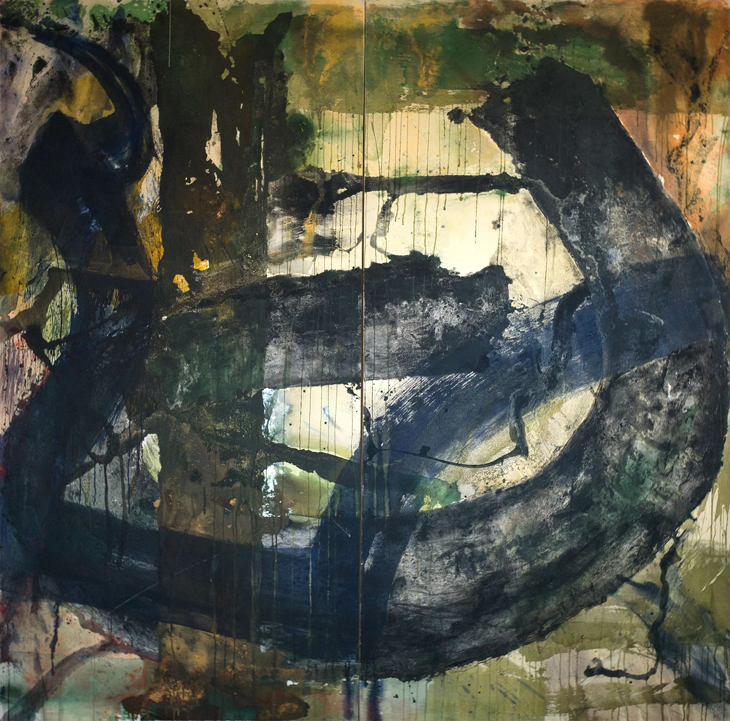 Conflict", Mixed Medium on Canvas, 96" X 96"