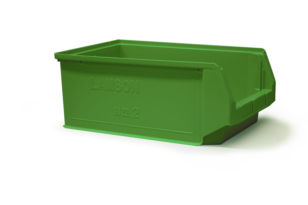 Size 2 Green Plastic Bins