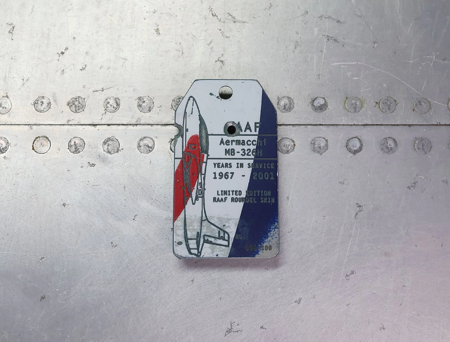 Aircraft Skin Keyring, Key Tag, RAAF Roundel LE