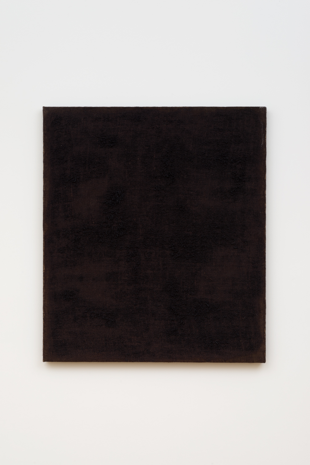 Untitled, 2012. Acrylic, wax, jute. (31.5 x 27.5 x 1 inches)