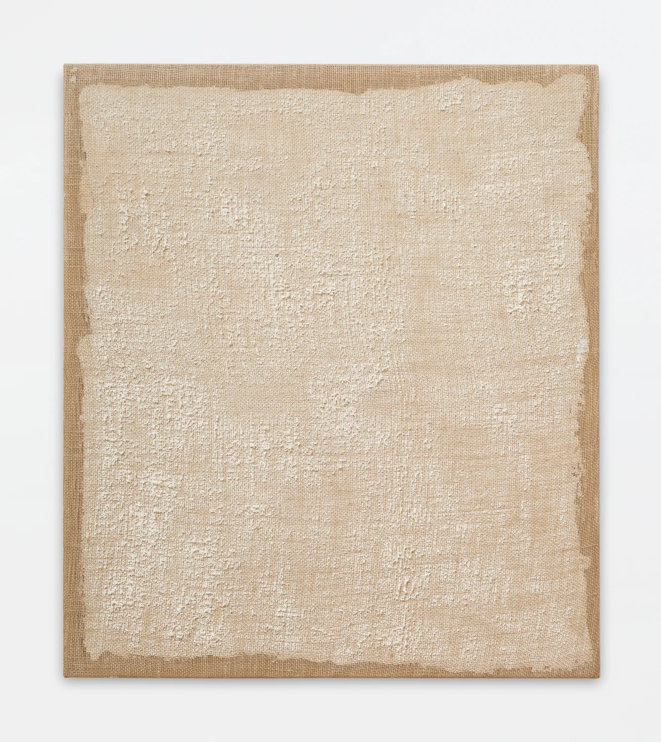 Untitled, 2012. Acrylic, wax, jute. (31.5 x 27.5 x 1 inches)