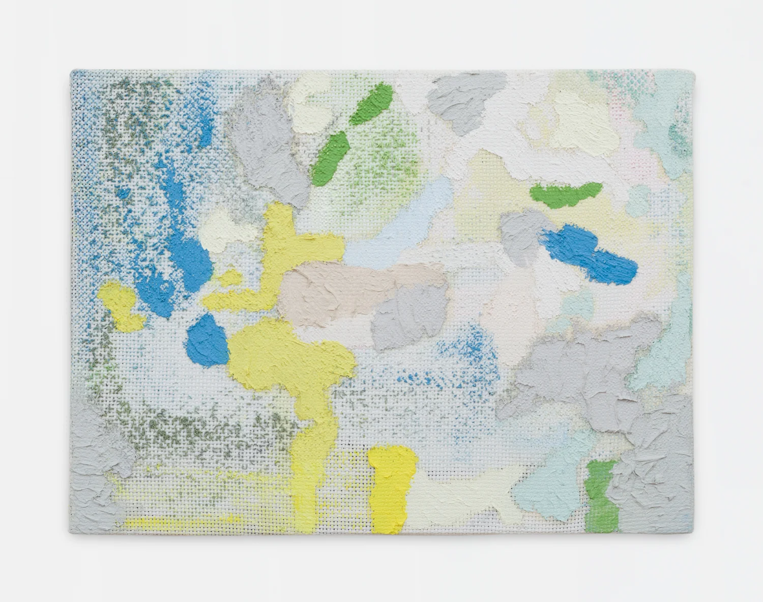 Untitled, 2016. Oil, wax, watercolor, cotton on panel (9 x 12 x 1 inches)