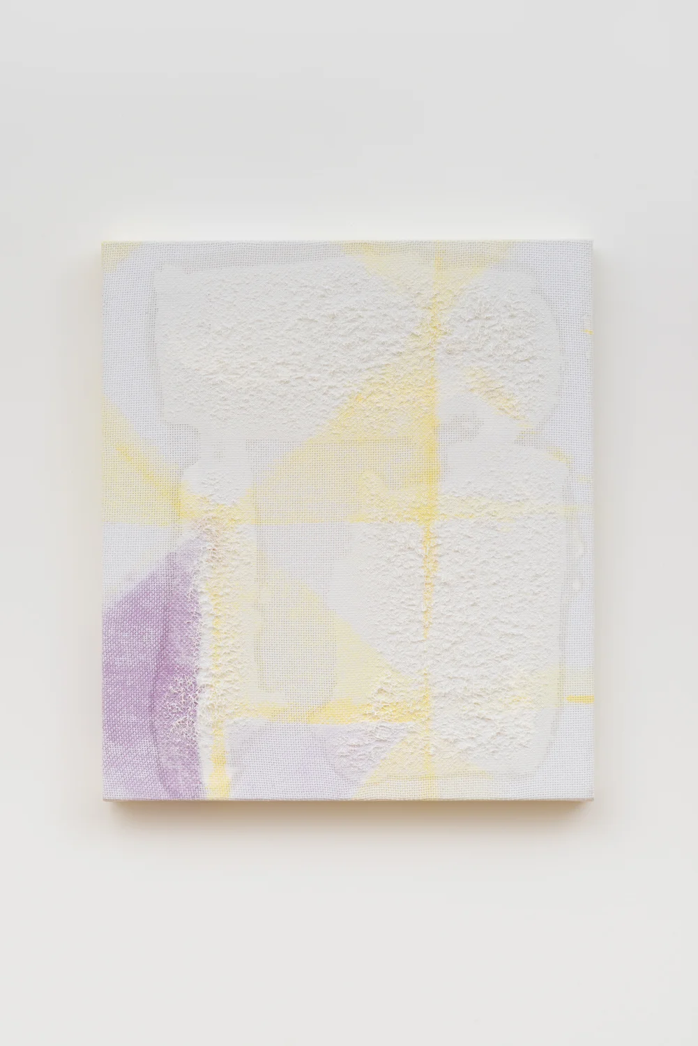 Untitled, 2011. Watercolor, acrylic, wax, cotton. (16.5 x 14.5 x 1.25 inches)