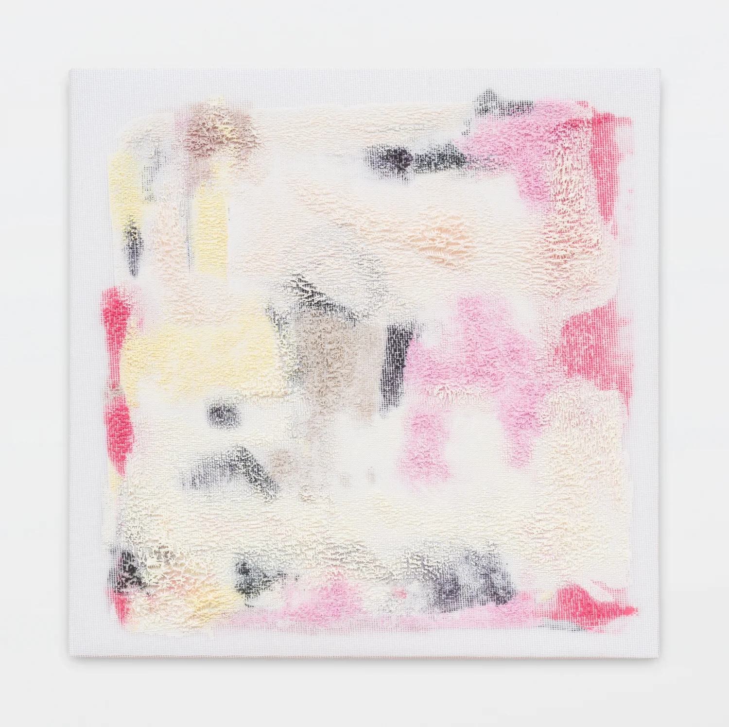 Untitled, 2015. Acrylic, wax on cotton interface, panel. (16 x 16 x 1.5 inches)