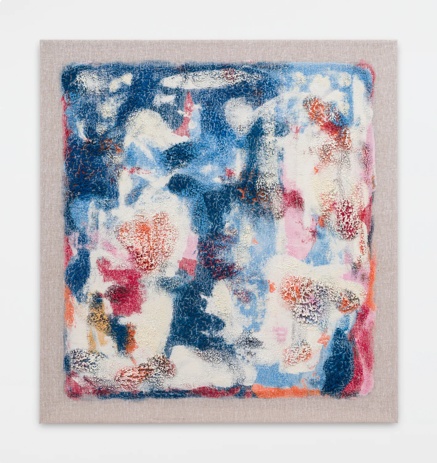 Untitled, 2015. Acrylic, wax, cotton interface. (32 x 30 x 1.5 inches)