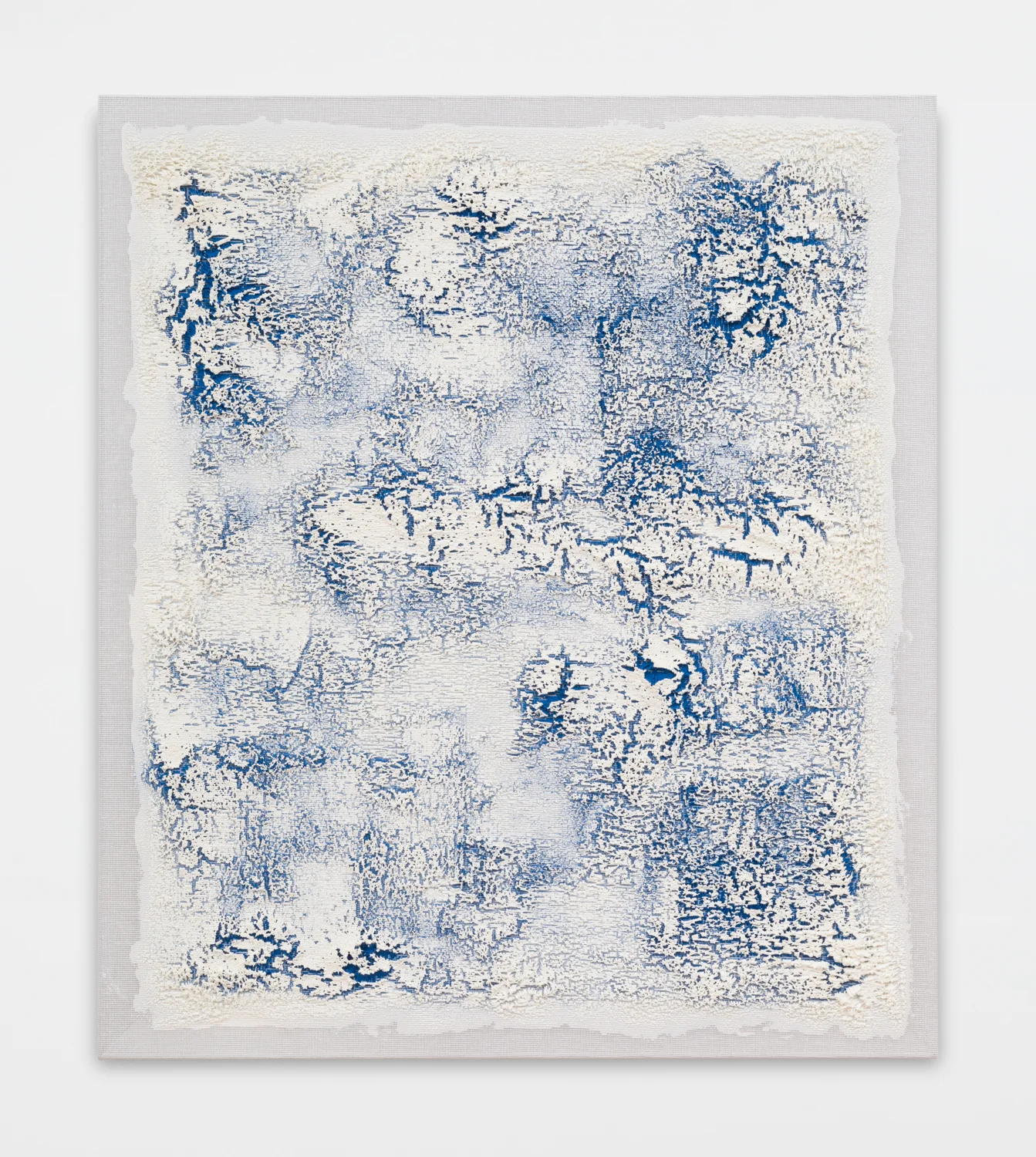 Untitled, 2013. Acrylic, wax, cotton interface. (31 x 27 x 1.5 inches)