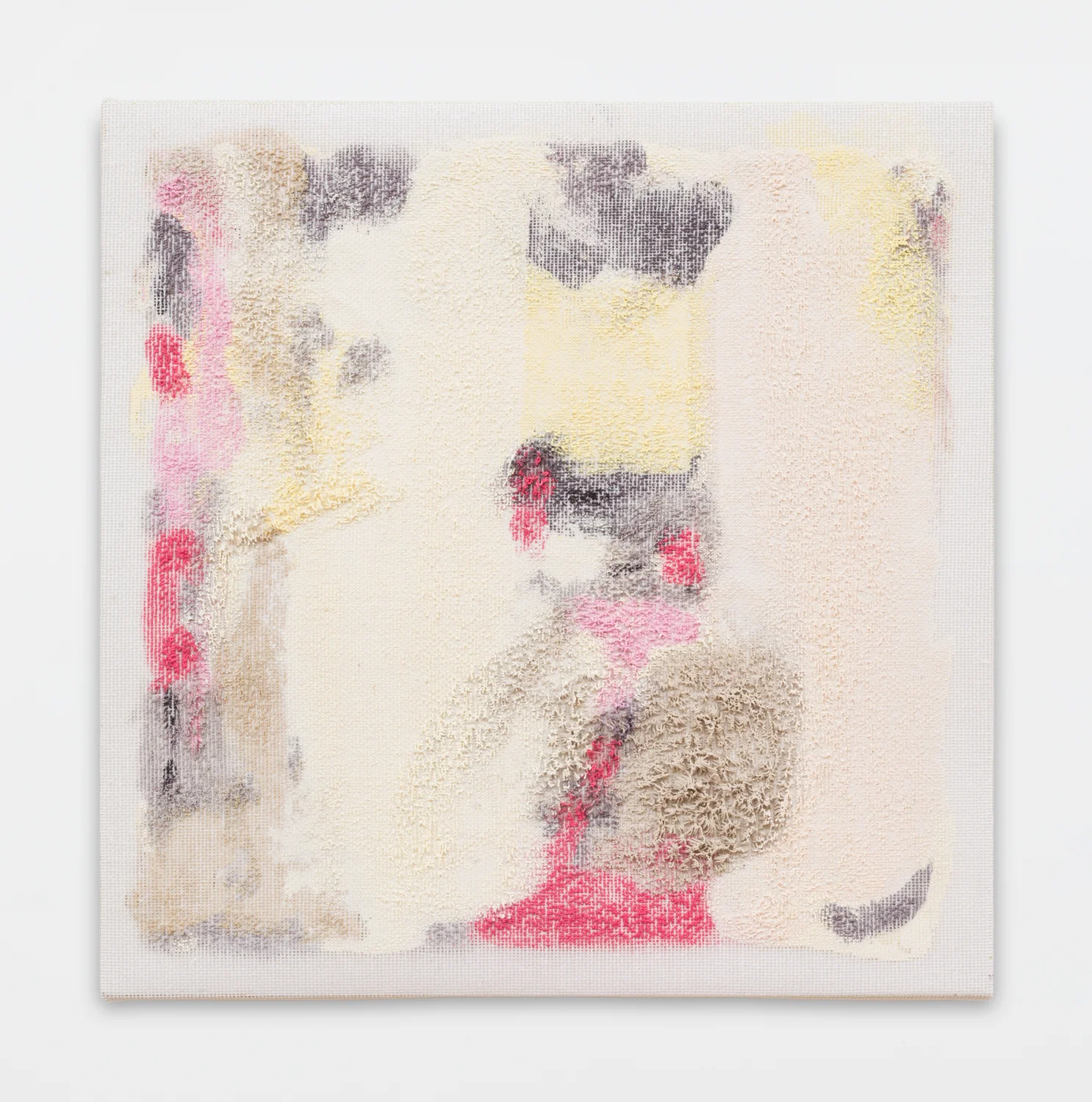 Untitled, 2015. Acrylic, wax on cotton interface, panel. (16 x 16 x 1.5 inches)