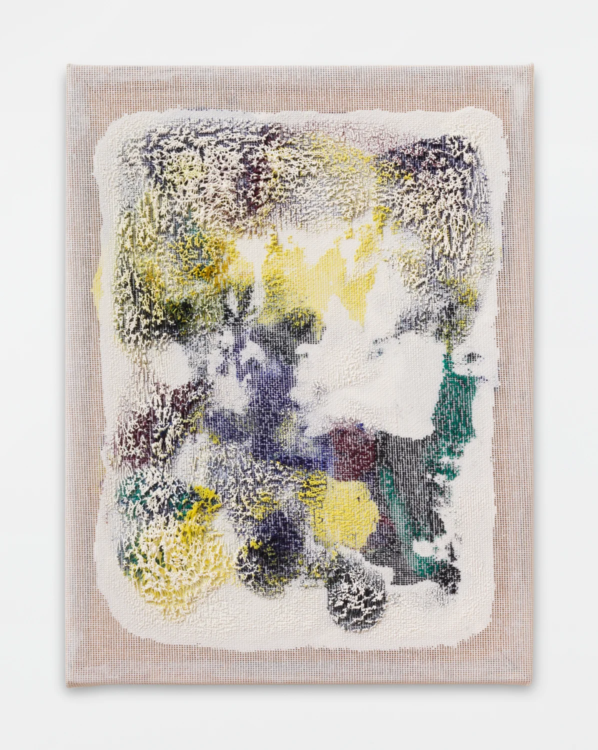 Untitled, 2015. Oxide pigment, wax, cotton interface. (12 x 16 x 1.5 inches)