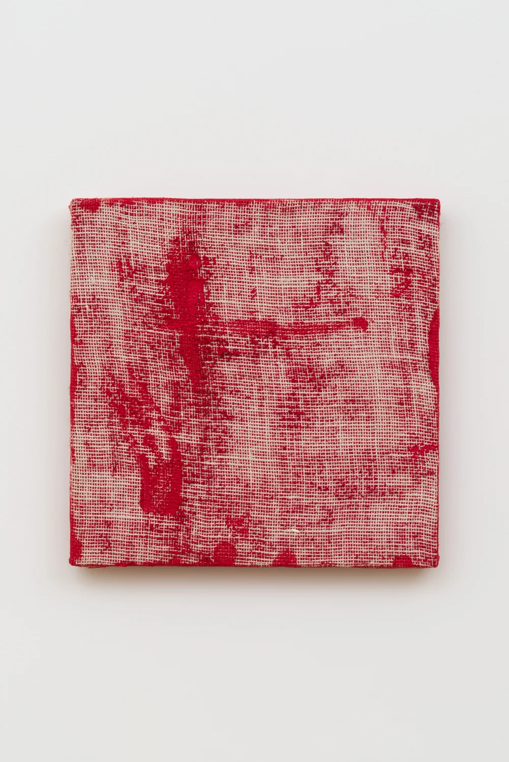Untitled, 2016. Acrylic, wax, jute, wood panel. (12 x 12 x .5 inches)