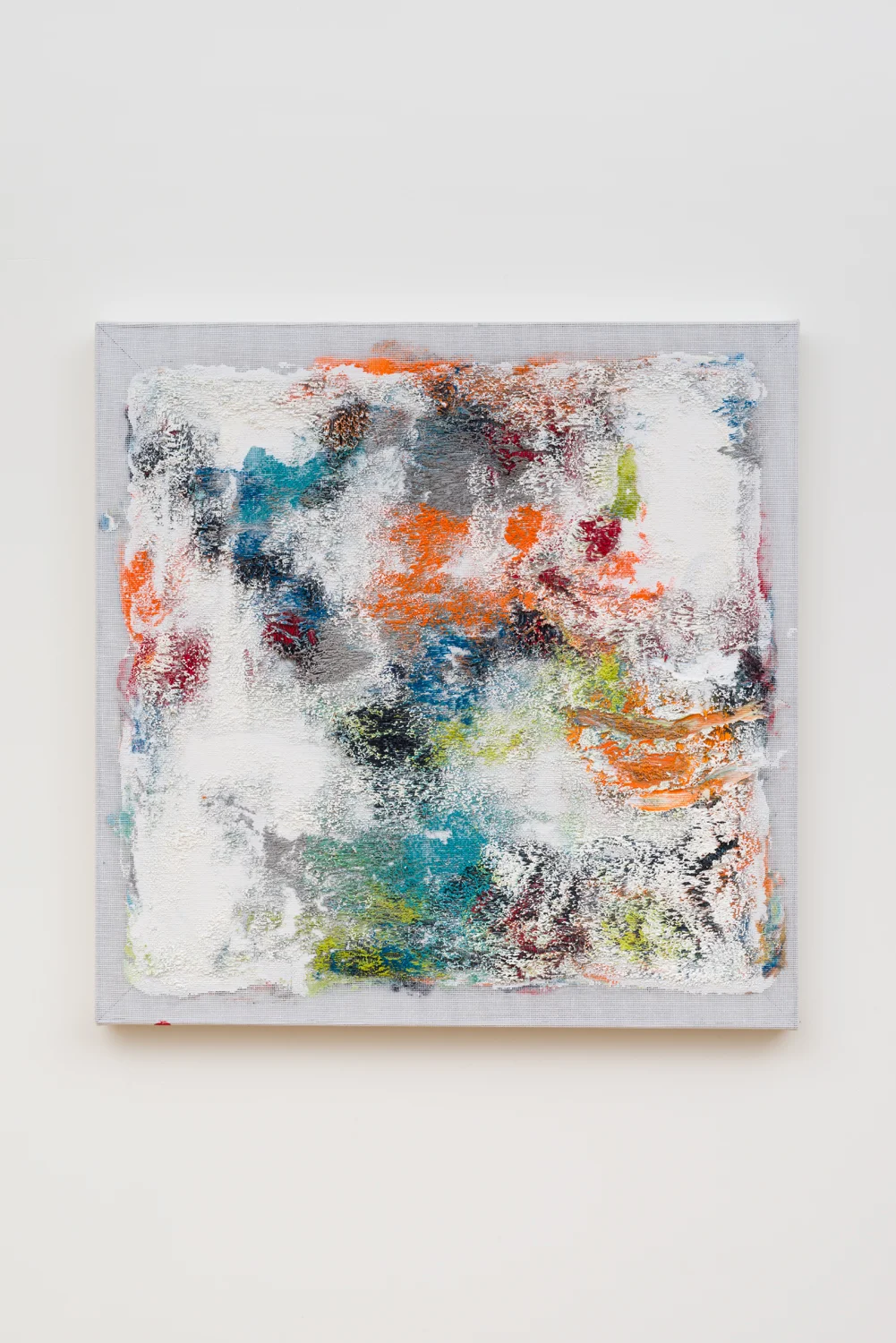 Untitled, 2015. Acrylic, wax on cotton interface. (23 x 23 x 1.25 inches)
