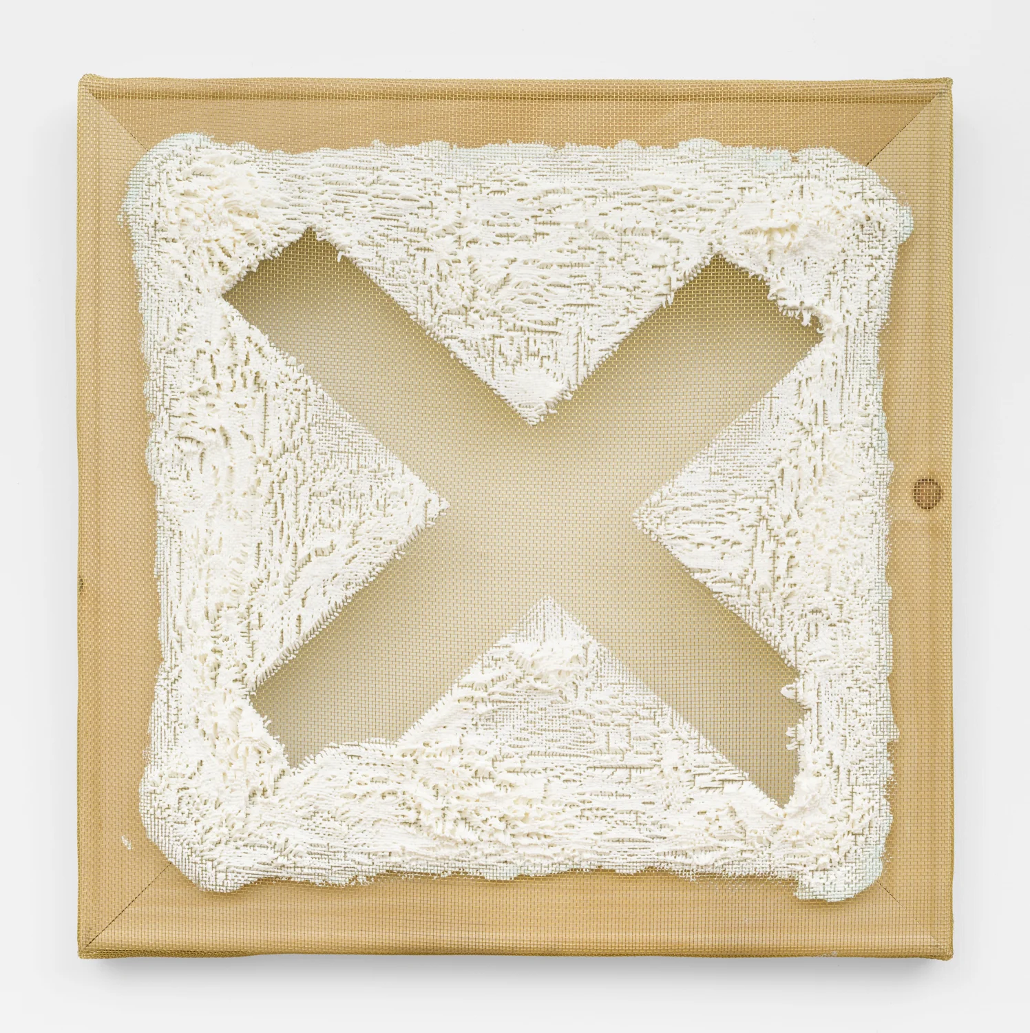 Untitled, 2017. Oil, wax, brass. (14 x 14 x 1 inches)