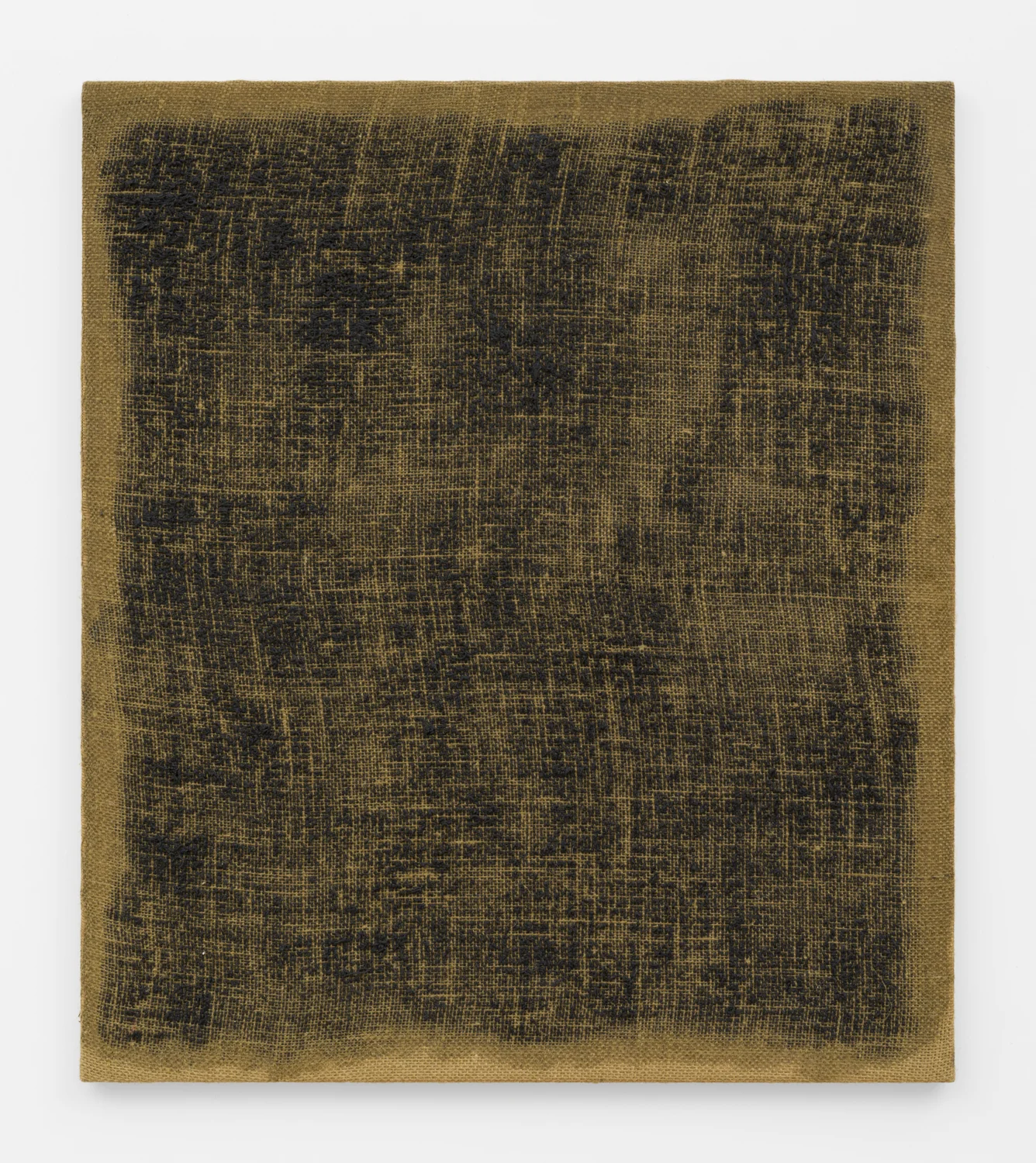 Untitled, 2017. Acrylic, wax, jute. (44 x 48 x 1.5 inches)