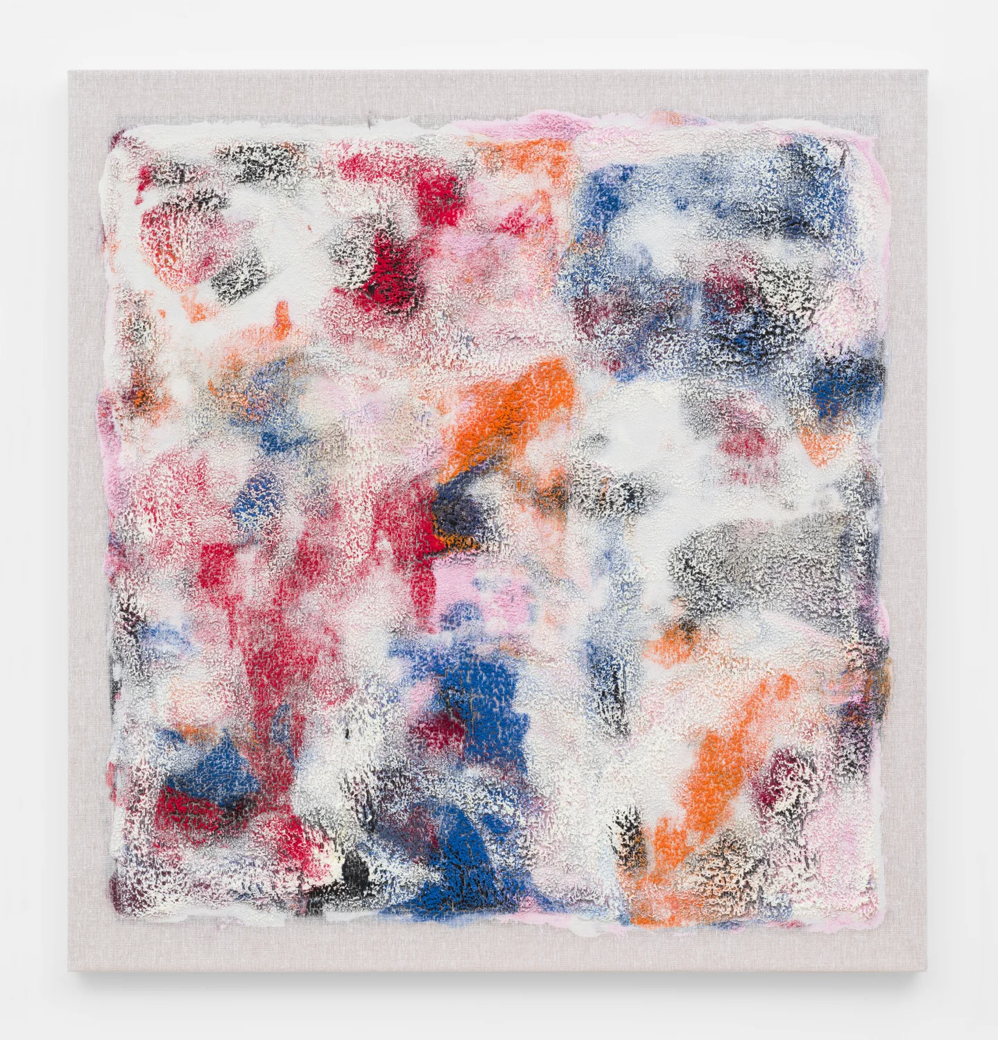 Untitled, 2015. Acrylic, wax, cotton interface. (42 x 44 x 1.5 inches)