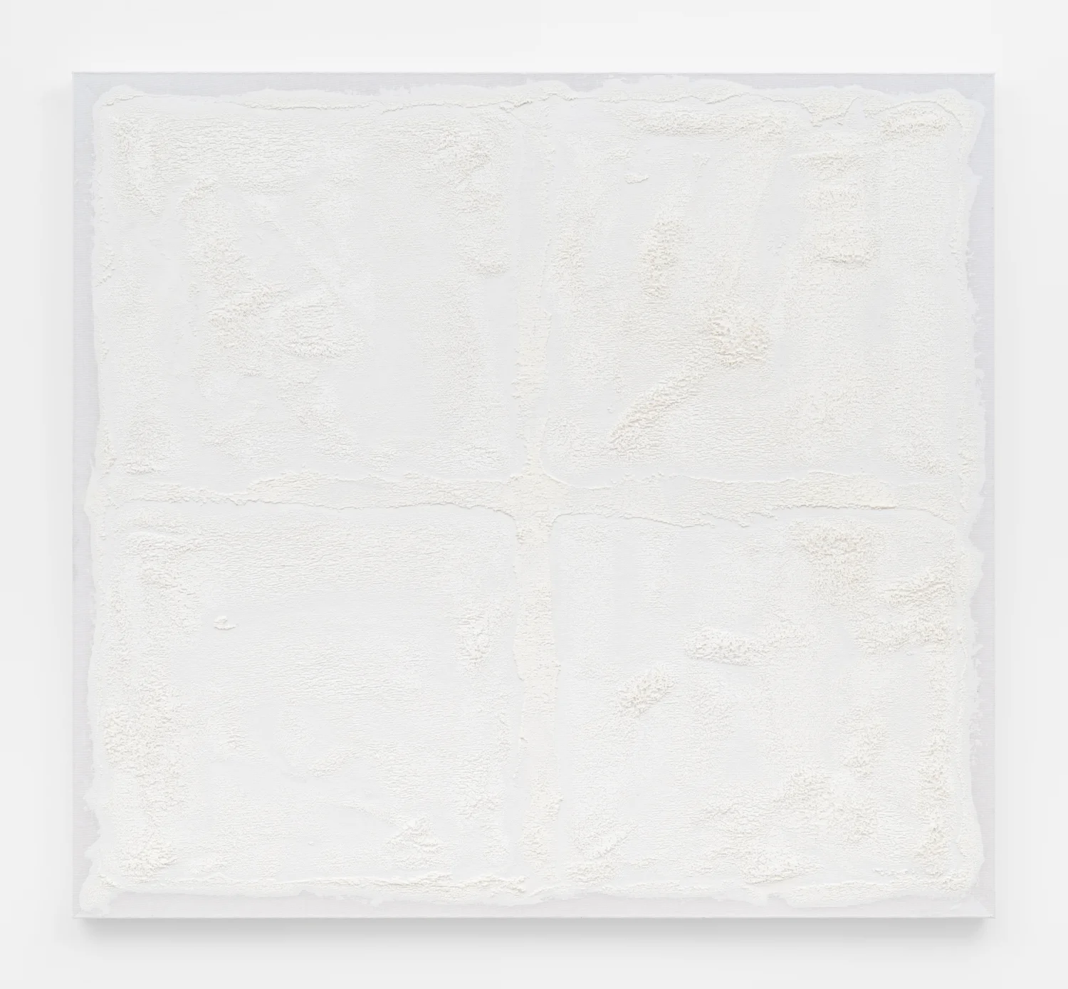 Untitled, 2012. Oil, wax, cotton interface. (48 x 44 x 1.5 inches)