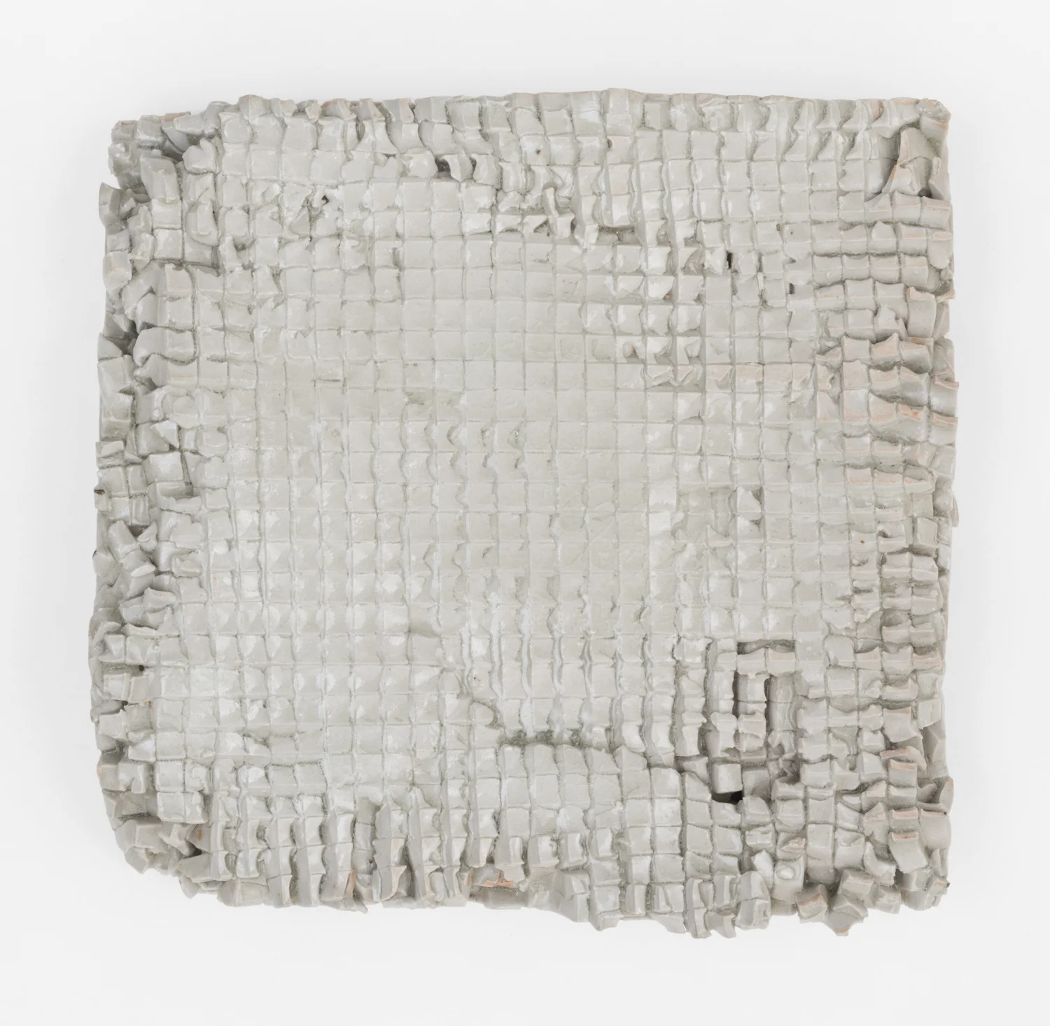 Untitled, 2012. Porcelain, transparent glaze. (6.25 x 6.25 x 1.25 inches)