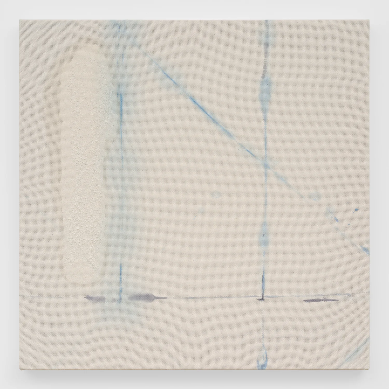 Untitled, 2018. Watercolor, acrylic, wax, cotton. (28 x 28 x 1.5 inches)