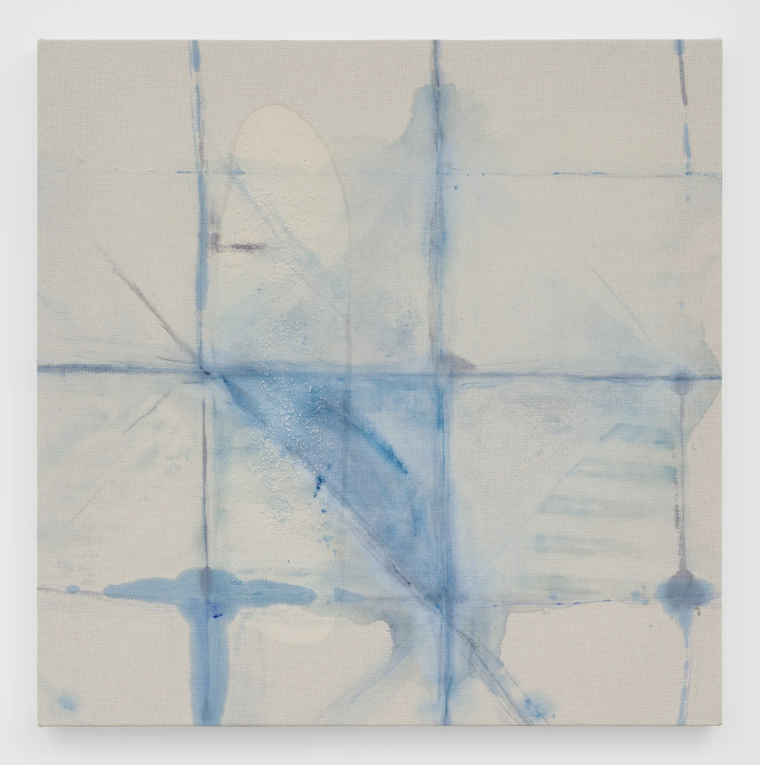 Untitled, 2018. Watercolor, acrylic, wax, cotton. (28 x 28 x 1.5 inches)