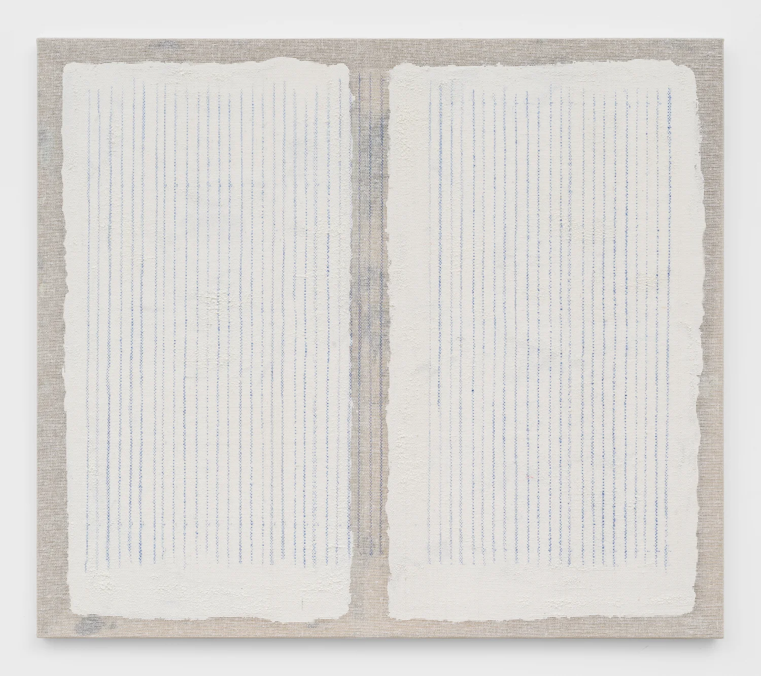 Untitled, 2018. Acrylic, wax, pastel, cotton interface. (31.5 x 27.5 x .75 inches)