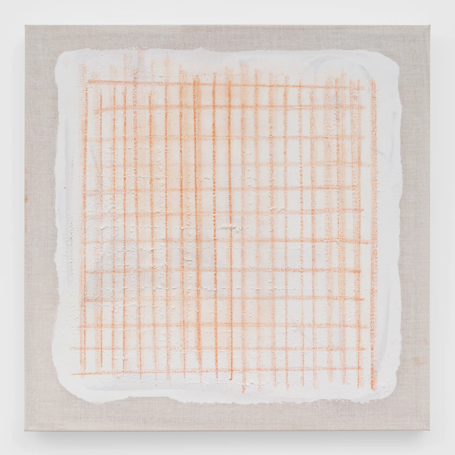 Untitled, 2018. Acrylic, wax, pastel, cotton interface. (14 x 14 x 1 inches)